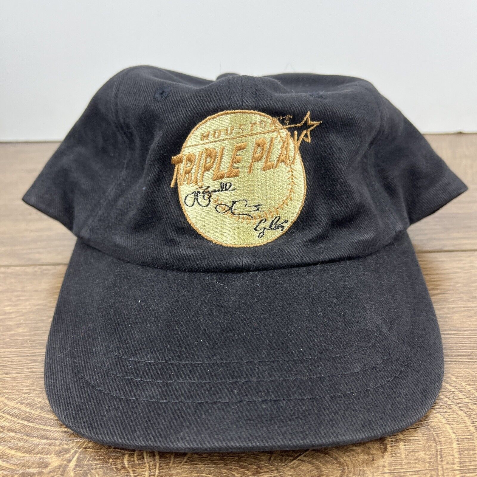 Other Houston Triple Play Hat Black Hat Adjustable Adult Size Hat Size ONE SIZE - 6 Thumbnail