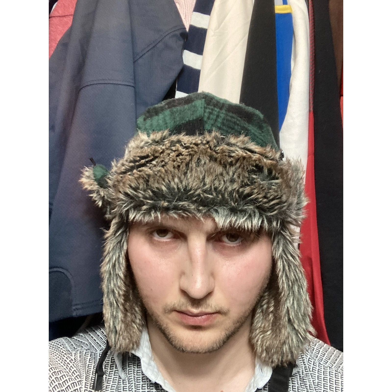 Japanese Brand × Vintage Red Wood Vintage Y2K USHANKA Mohair Fuzzy 90’s Hat+ Size ONE SIZE - 4 Thumbnail