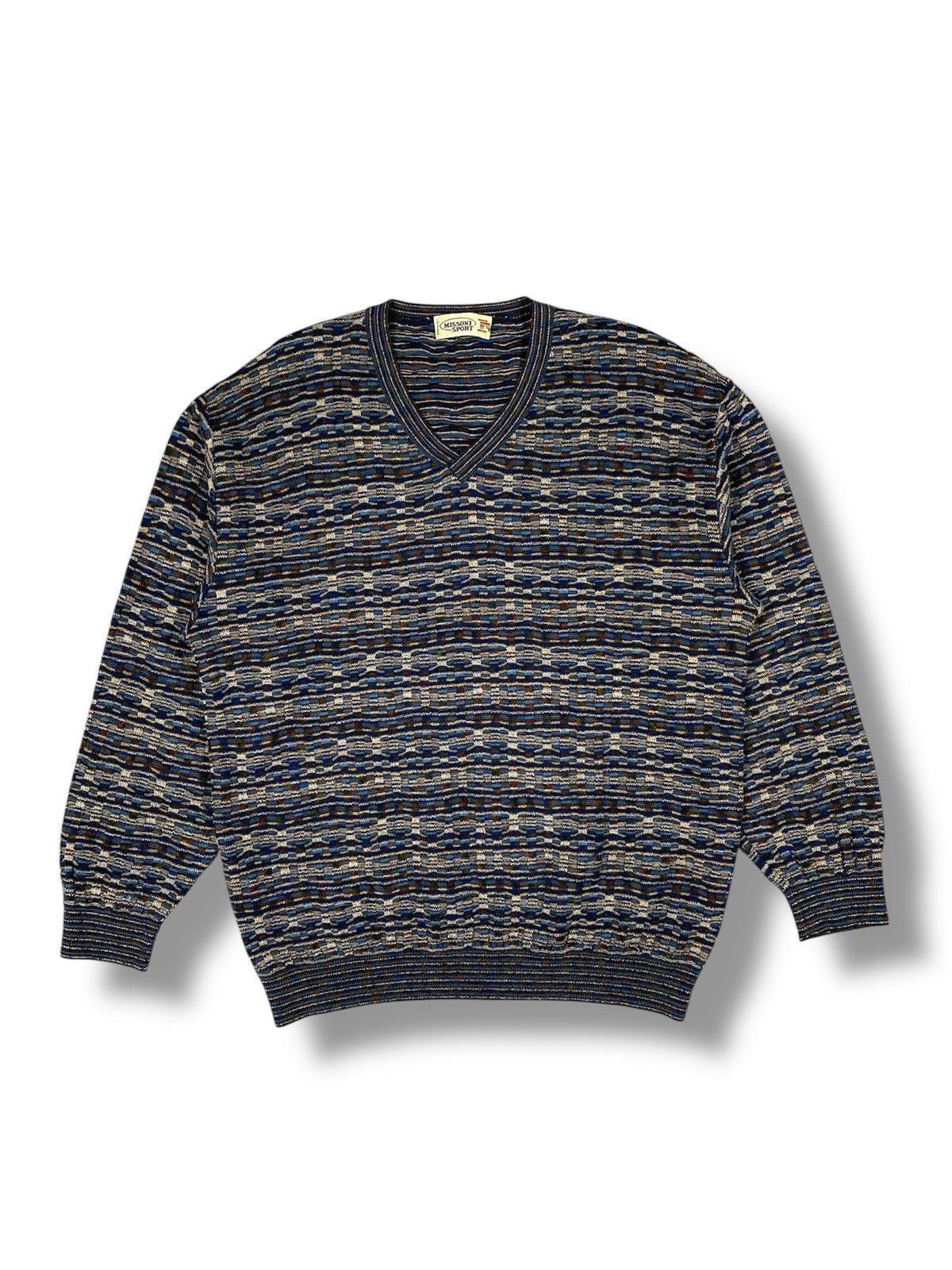 Missoni Sport Multicolor Wool Blend Sweater 3D Knit Jumper