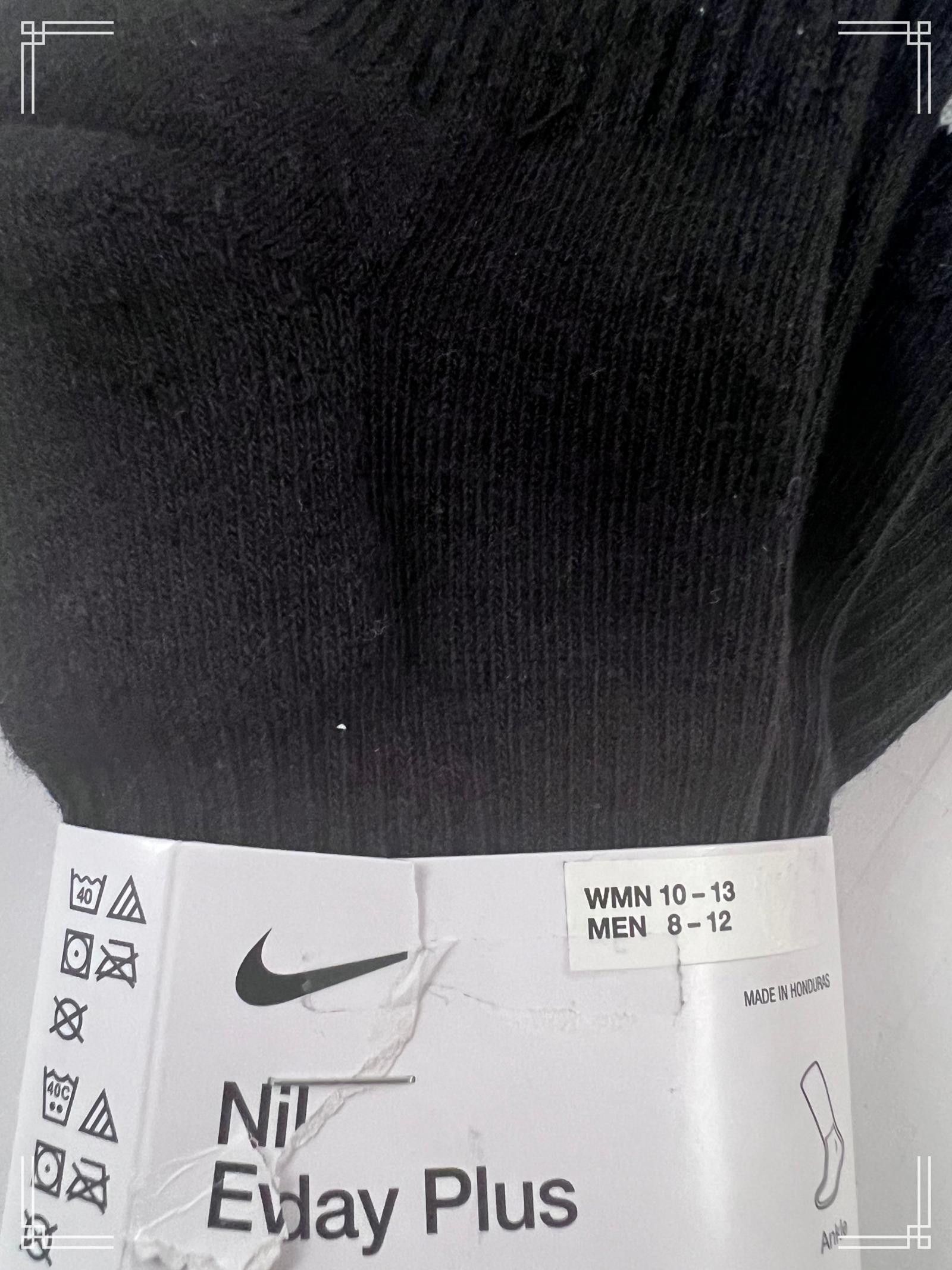Nike 2 Pairs of Nike Evay Plus Black Socks - Women 10-13 Men 8-12 Size ONE SIZE - 5 Thumbnail