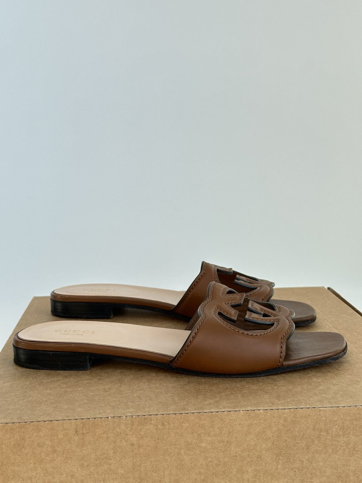Gucci Gucci Brown GG Flats 37 Size US 7 Gucci Sandals Grailed