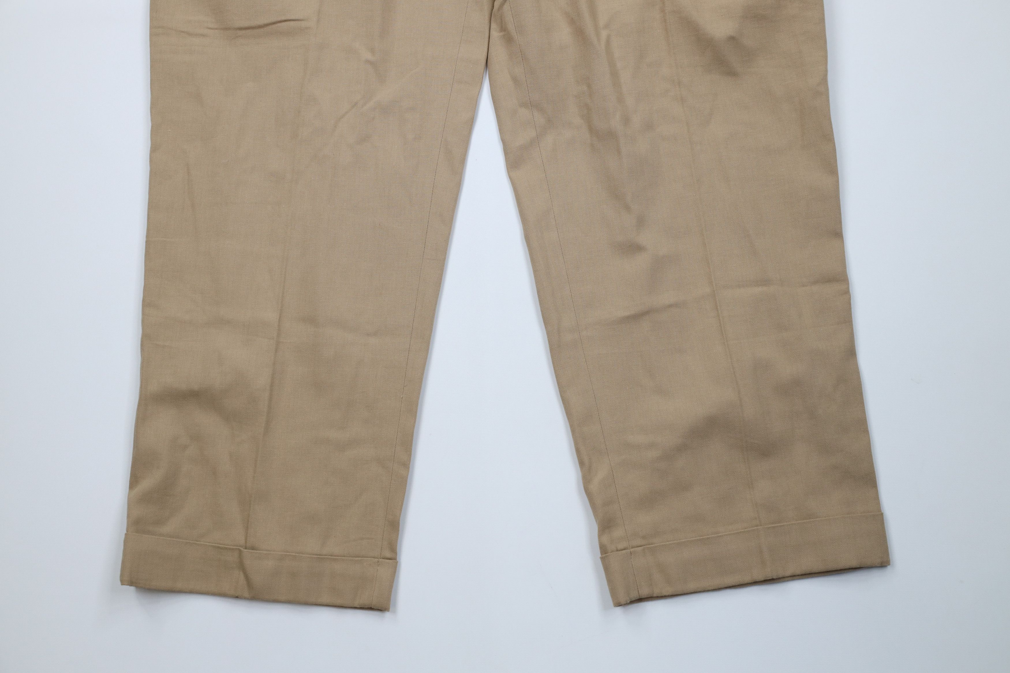 Ralph Lauren Vintage 90s Ralph Lauren Wide Leg Chino Pants Beige Cotton Size US 38 / EU 54 - 4 Thumbnail