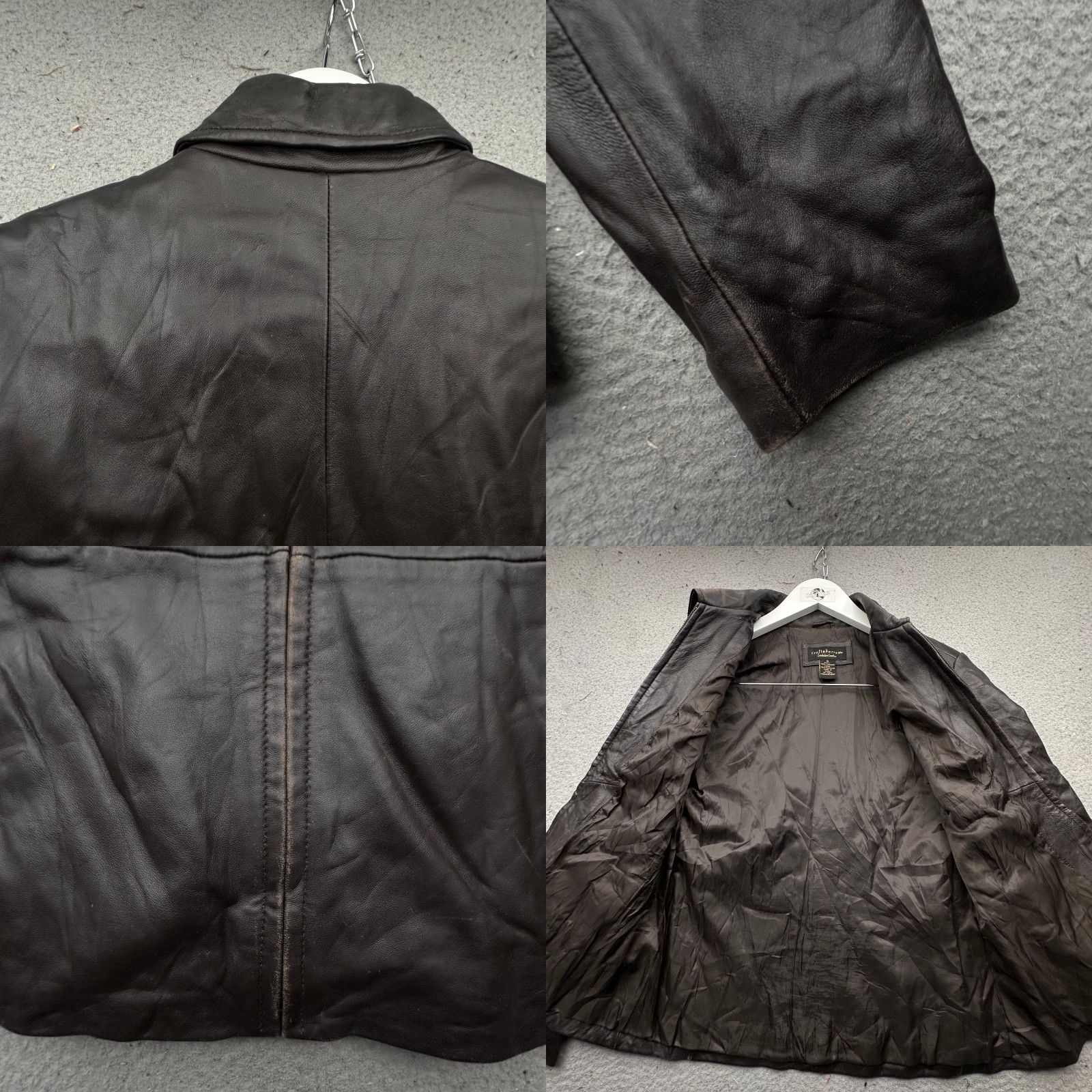 Croft & Barrow Croft & Barrow Lambskin Leather Jacket Mens Small Dark Brown Full Zip Bomber Jacket Size US S / EU 44-46 / 1 - 8 Thumbnail
