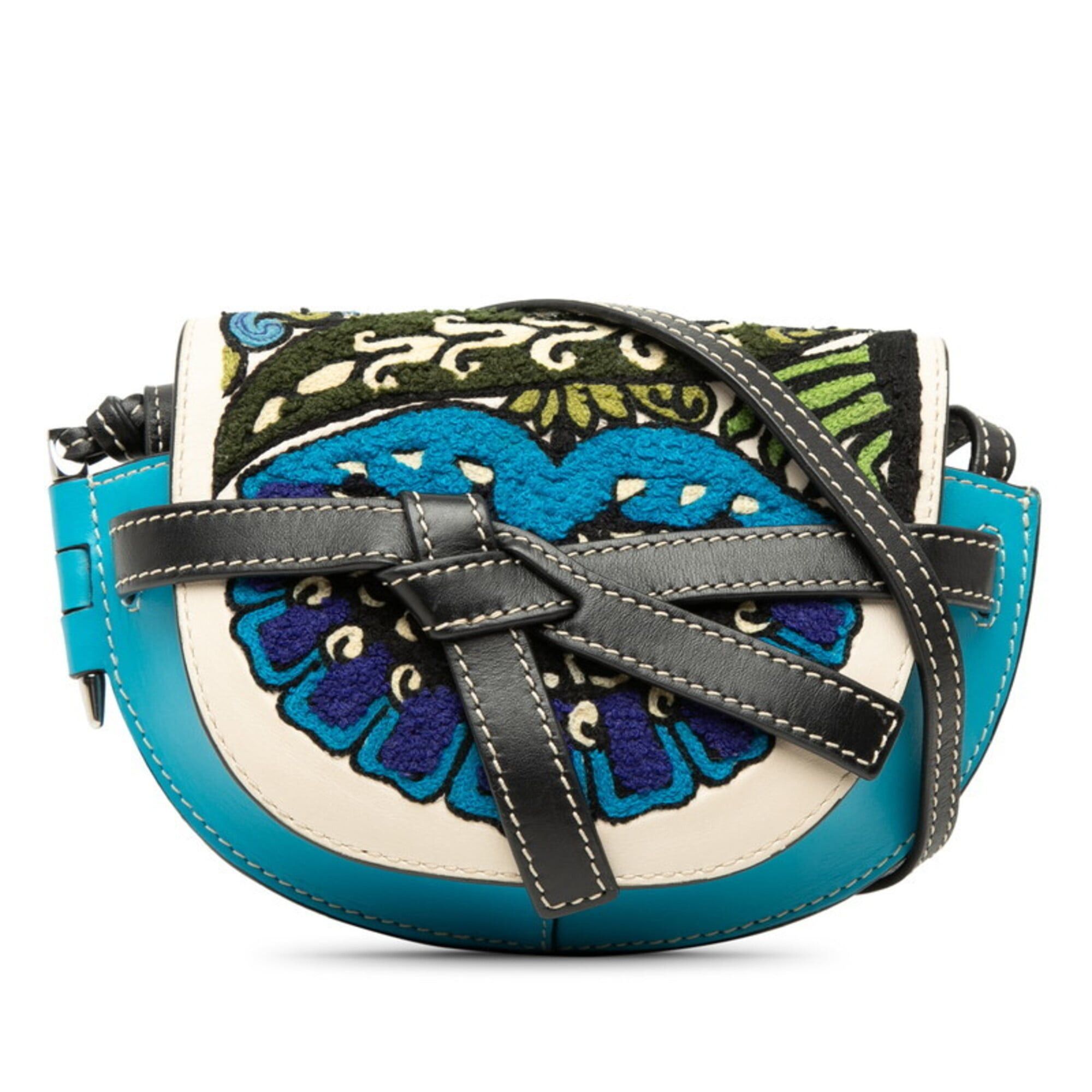 Loewe Loewe Gate Mini Floral Crossbody Shoulder Bag/Pouch, Blue Multicolor Leather, Women's LOEWE Size ONE SIZE - 1 Thumbnail