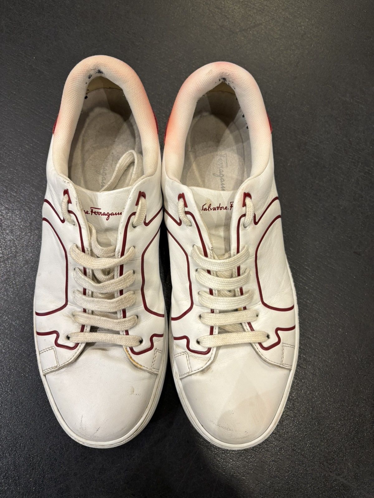 Salvatore Ferragamo Ferragamo Liberty Sneakers White Red Size US 9.5 / EU 42-43 - 6 Thumbnail