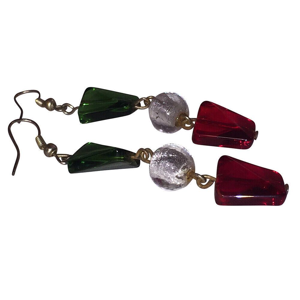 Designer Venetian Reworked Glass Bead Drop Earrings Size ONE SIZE - 4 Thumbnail