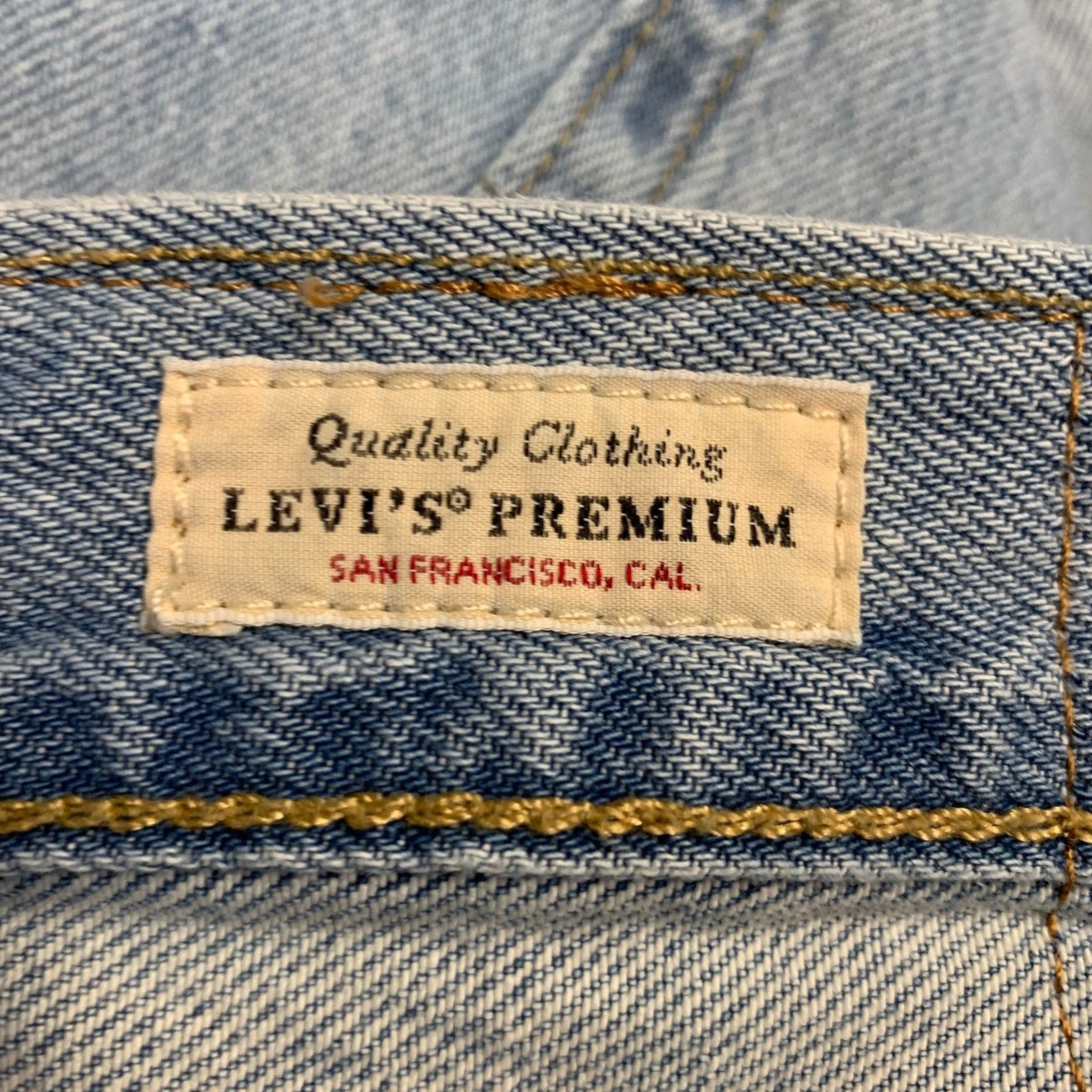 Levi's 32 Blue Cotton Wide Leg Distressed Raw Edge Jeans Size US 32 / EU 48 - 7 Thumbnail