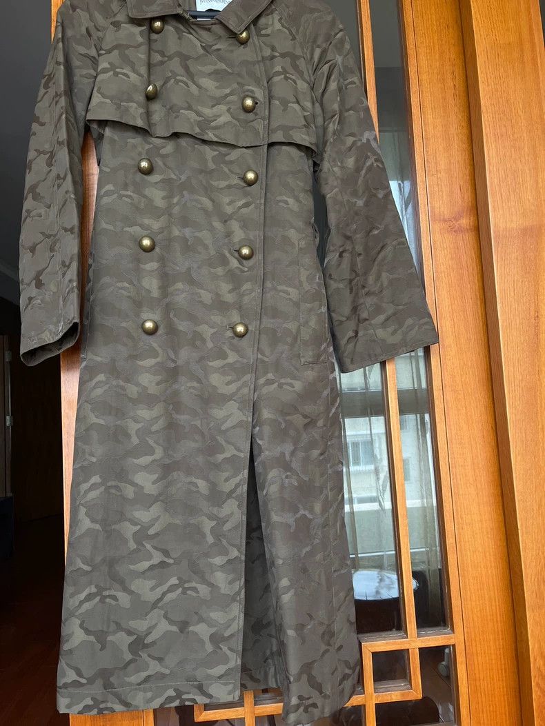 Yves Saint Laurent Stylish Camouflage Double-Breasted Trench Coat Size US M / EU 48-50 / 2 - 1 Thumbnail