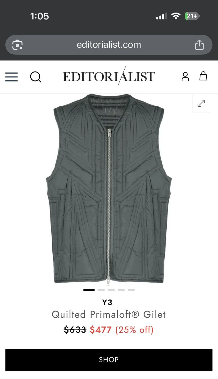 Y-3 Adidas Y-3 Yohji Quilted Gilet Vest Green sz L MSRP $633 Size US L / EU 52-54 / 3 - 1 Thumbnail