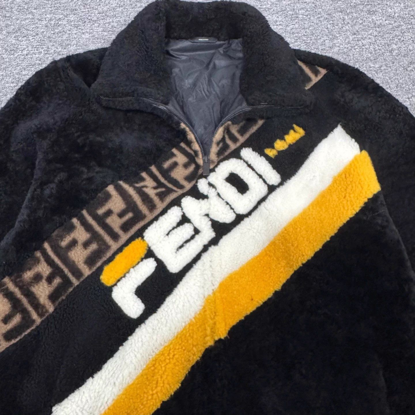 Fendi Fendi Twill FF Shearling Teddy Jacket Black 46 Size US S / EU 44-46 / 1 - 4 Thumbnail