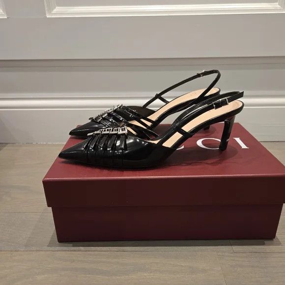 Gucci Gucci Seraphine 75mm Leather Slingback Heels Size US 6 / IT 36 - 2 Thumbnail