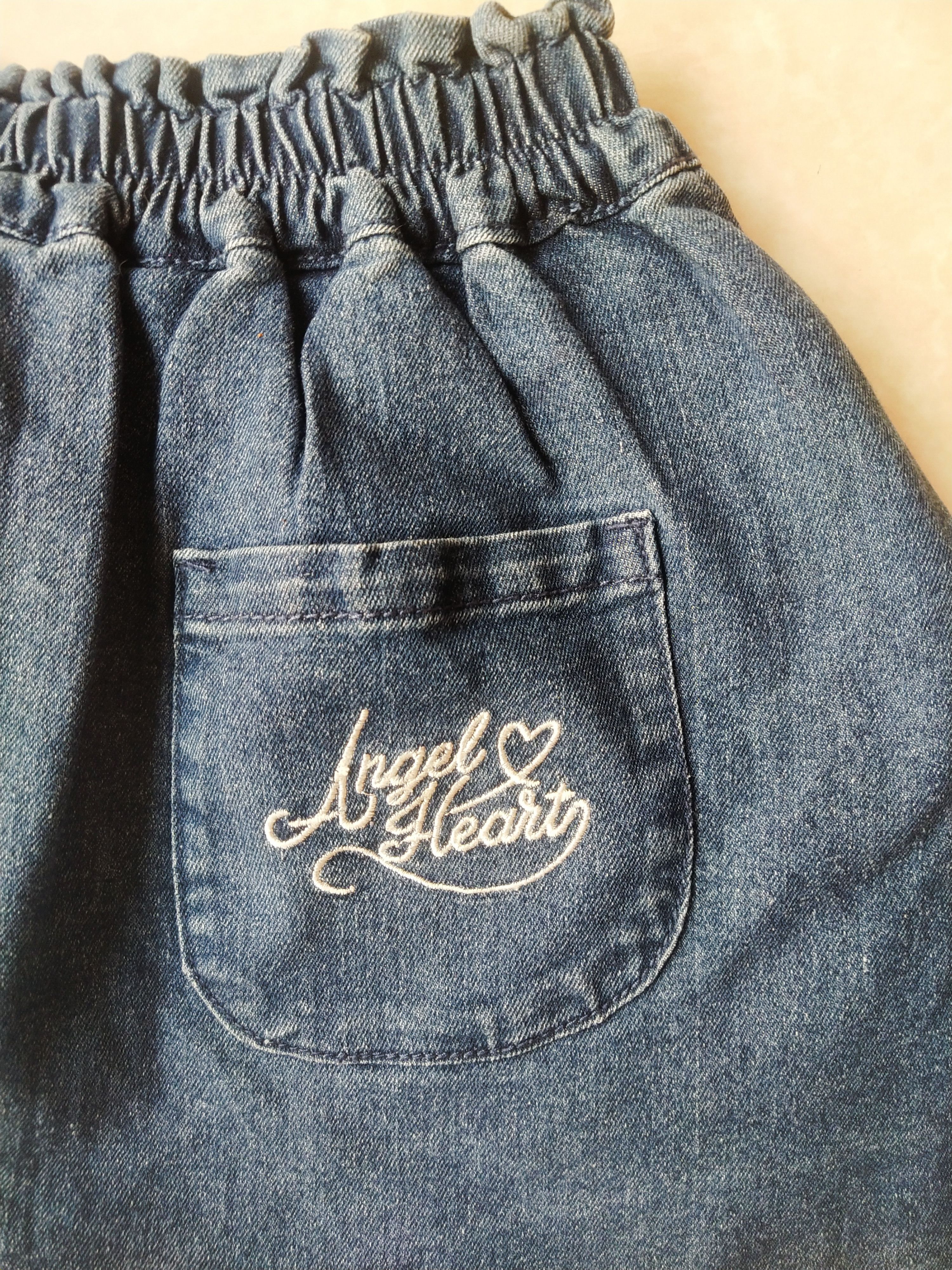 Angel Blue Angel Heart Denim Skirt – Japan Label – Kawaii Y2K Short Size 25" / US 0 / IT 36 - 2 Thumbnail