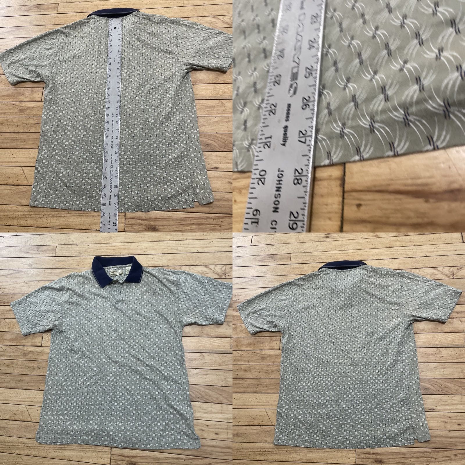 Vintage VINTAGE M.E. Sport Polo Shirt Men M Green Blue Geometric 90s Streetwear Y2k Prep Polo Mens Short Sleeve Button Collar Size US M / EU 48-50 / 2 - 8 Thumbnail