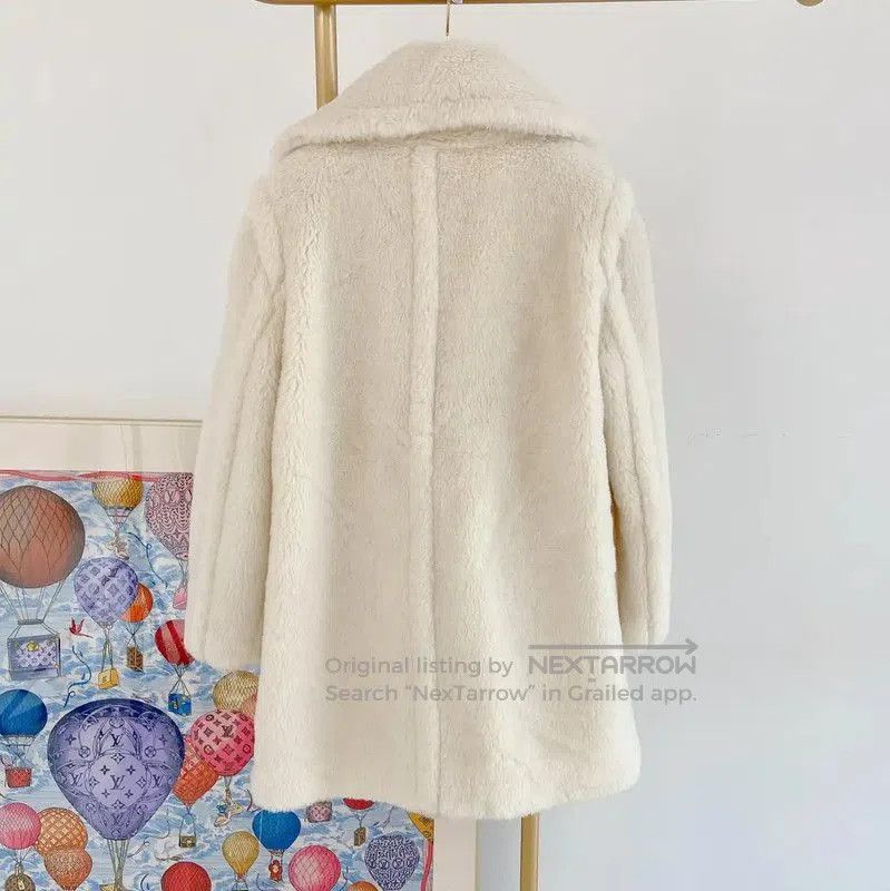 Max Mara MaxMara Classic White Alpaca Wool Coat . Size XS / US 0-2 / IT 36-38 - 2 Thumbnail