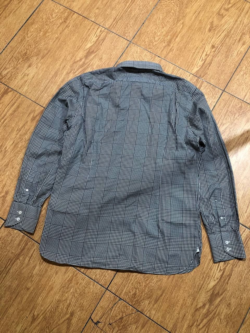 Tom Ford TOM FORD Gray Plaid Micro Pattern Cotton Dress Shirt Size US L / EU 52-54 / 3 - 7 Thumbnail