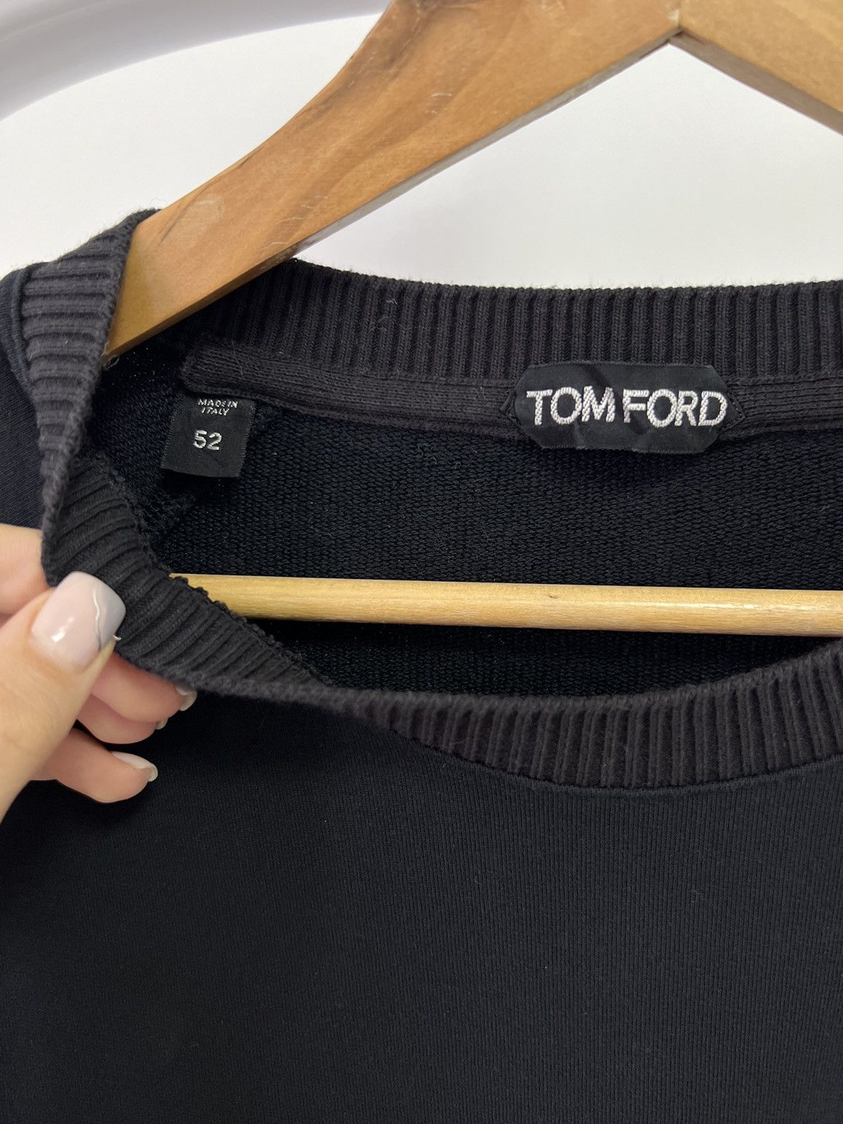 Tom Ford Tom Ford Black Cotton Sweatshirt Size US M / EU 48-50 / 2 - 6 Thumbnail