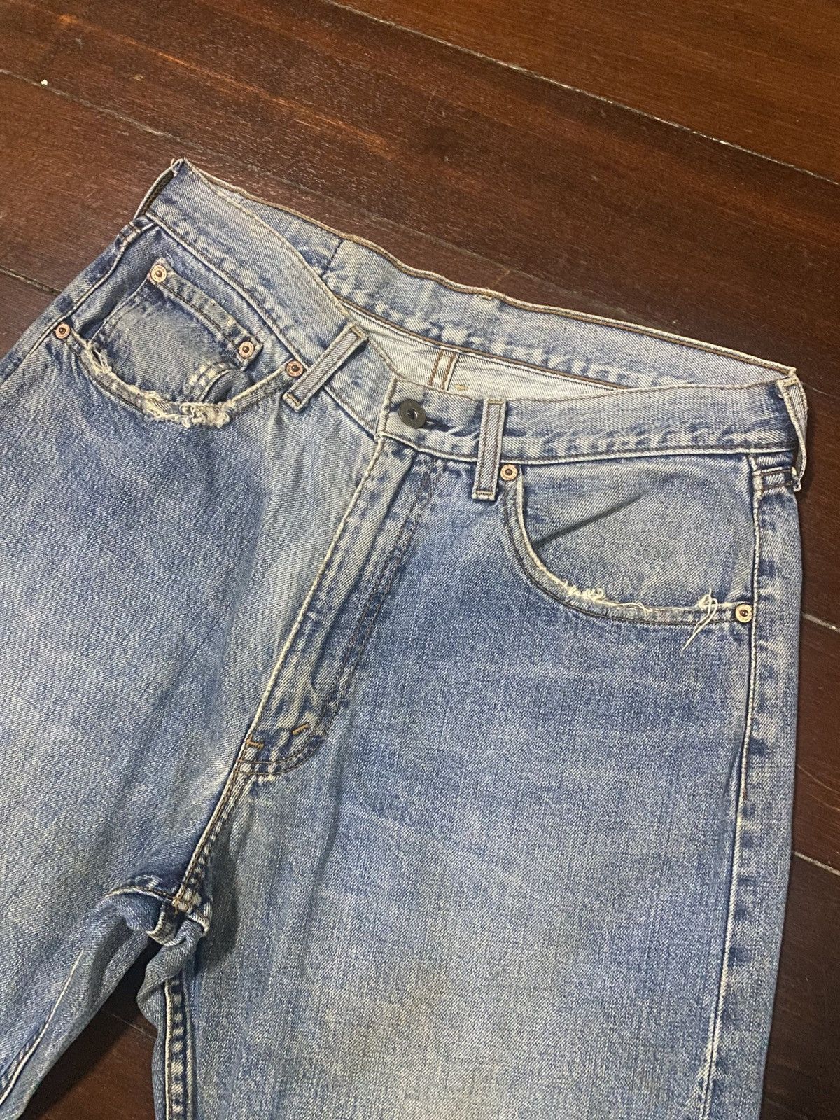 Levi's Vintage y2k Levis 504 Selvedge Distressed baggy wide Denim Size US 32 / EU 48 - 7 Thumbnail