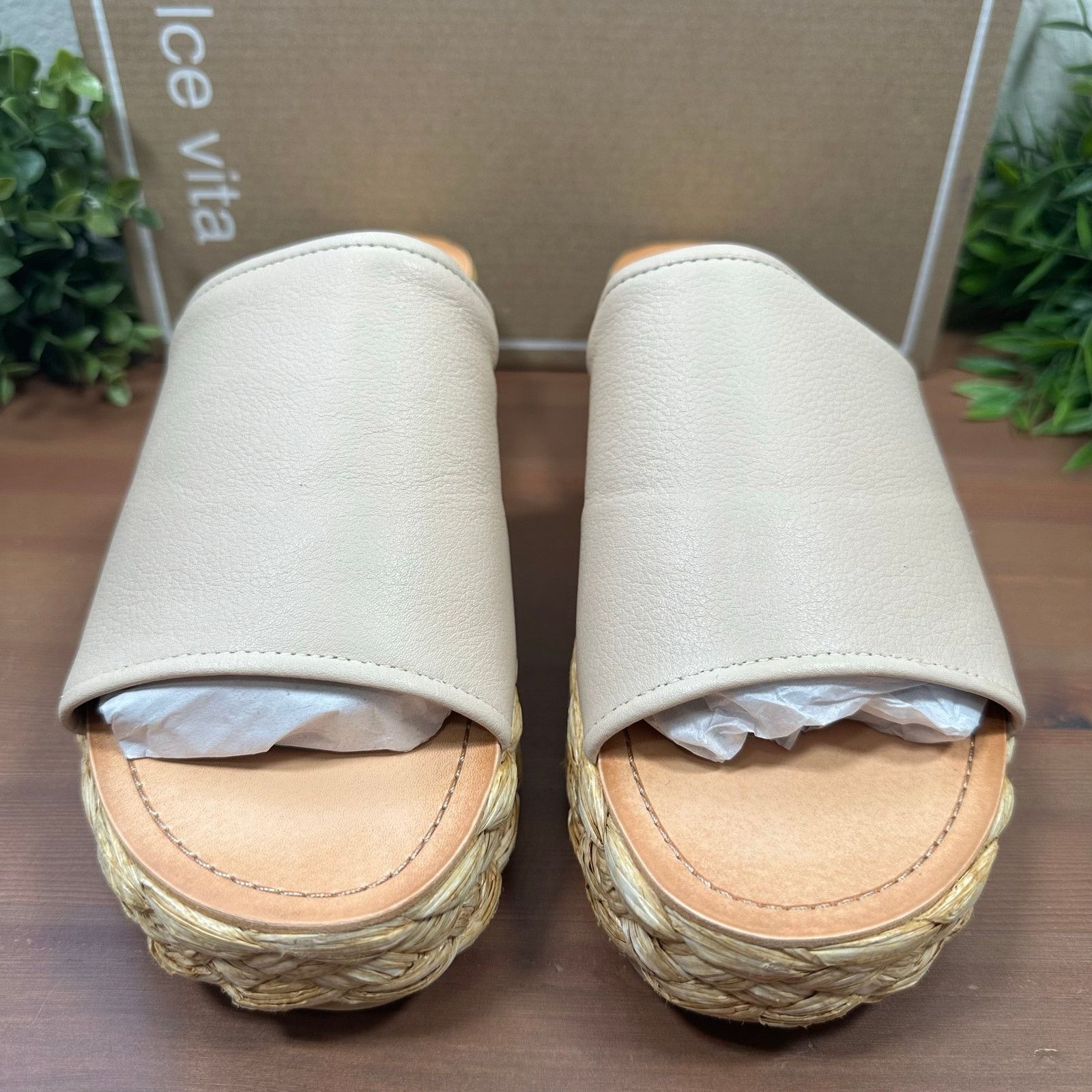 Dolce Vita Dolce Vita Pablos Raffia Bottom Slide Platforms Sandals Sand Size US 11 / IT 41 - 4 Thumbnail