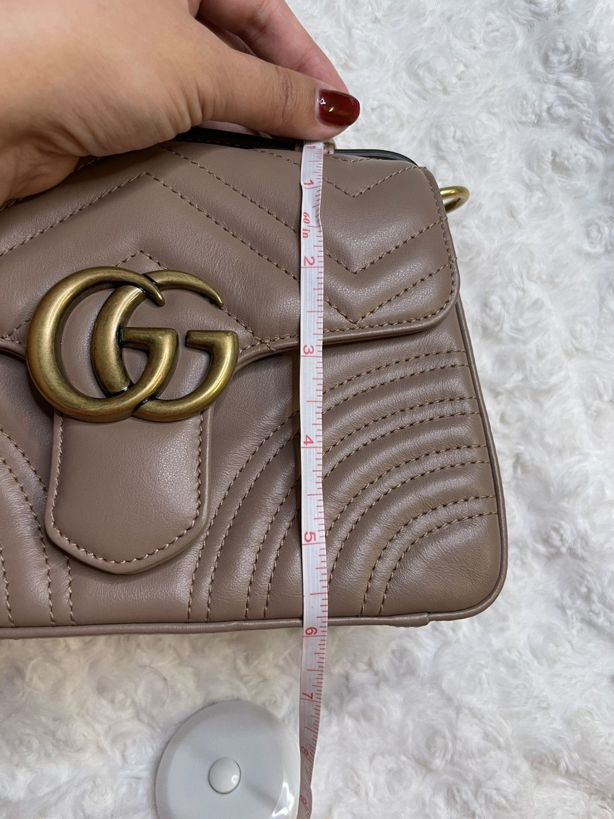 Gucci Gucci GG Marmont Dusty Pink Mini Top Handle Bag Size ONE SIZE - 17 Thumbnail