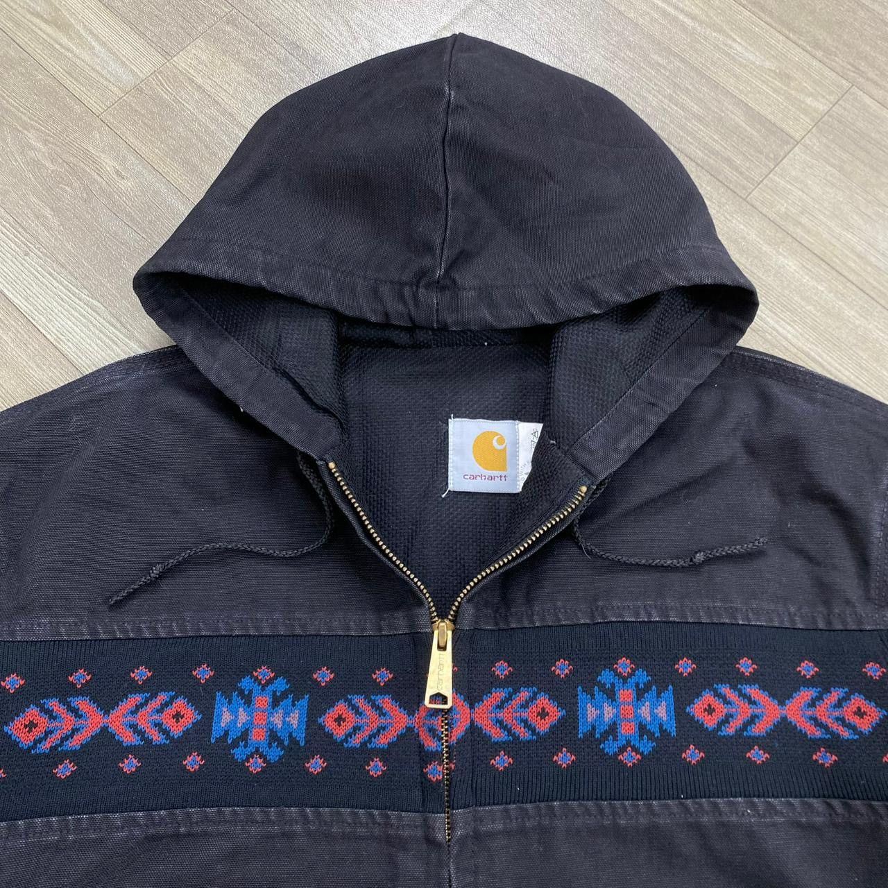 Carhartt 1990s Vintage Carhartt Aztec JR0005 Canvas Zipper Hoodie Size US M / EU 48-50 / 2 - 8 Thumbnail