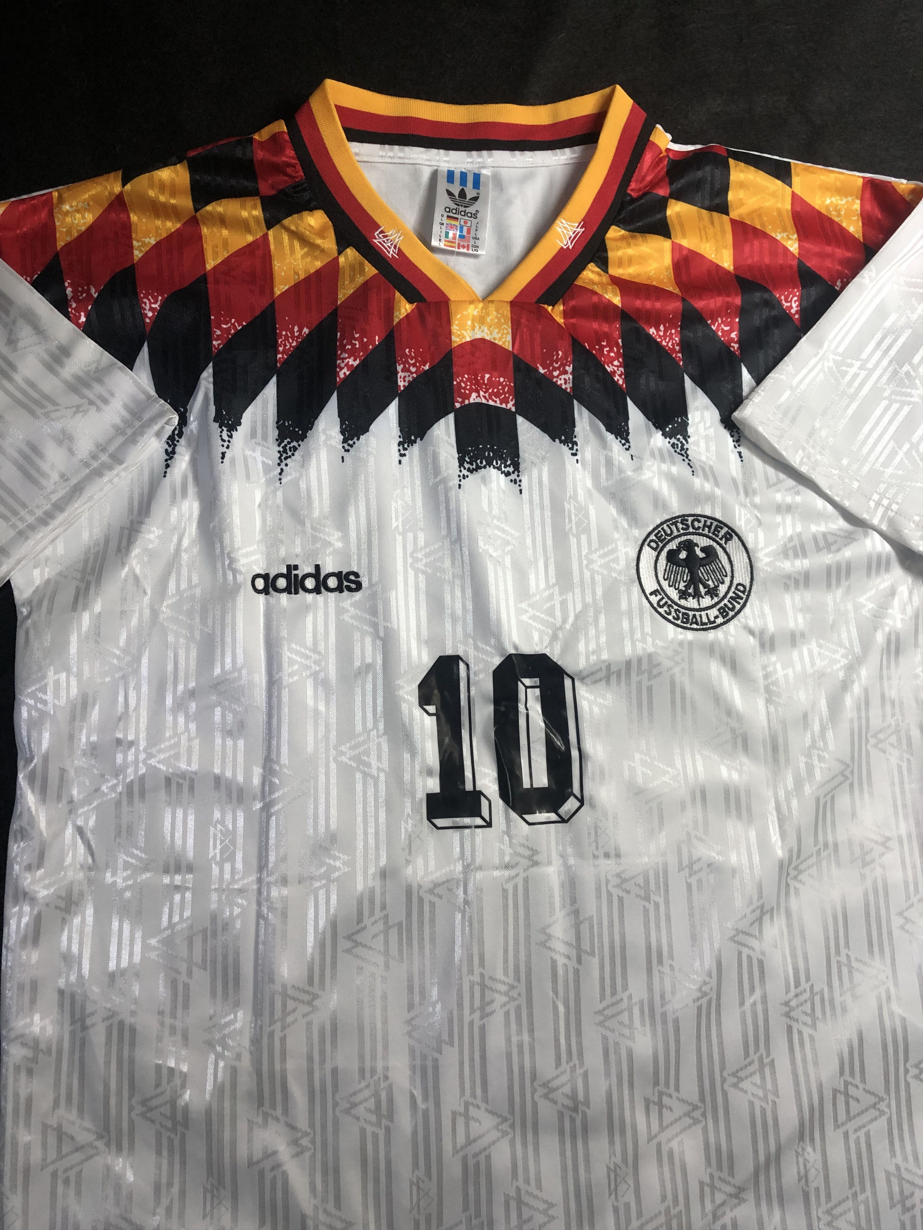 Vintage 1994 German Matthaus Home Soccer Jersey Size US L / EU 52-54 / 3 - 5 Thumbnail