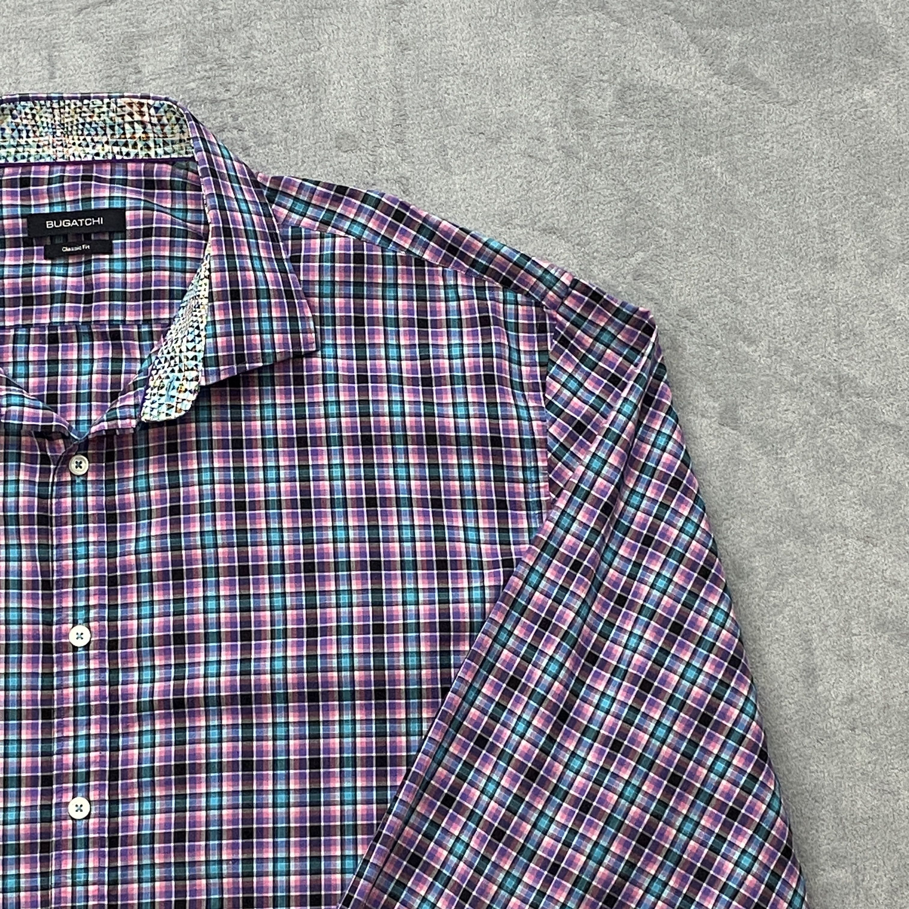BUGATCHI Men 3XL Classic Fit Colorful Flip-Cuff Pocket Long Sleeve Size US XXL / EU 58 / 5 - 6 Thumbnail