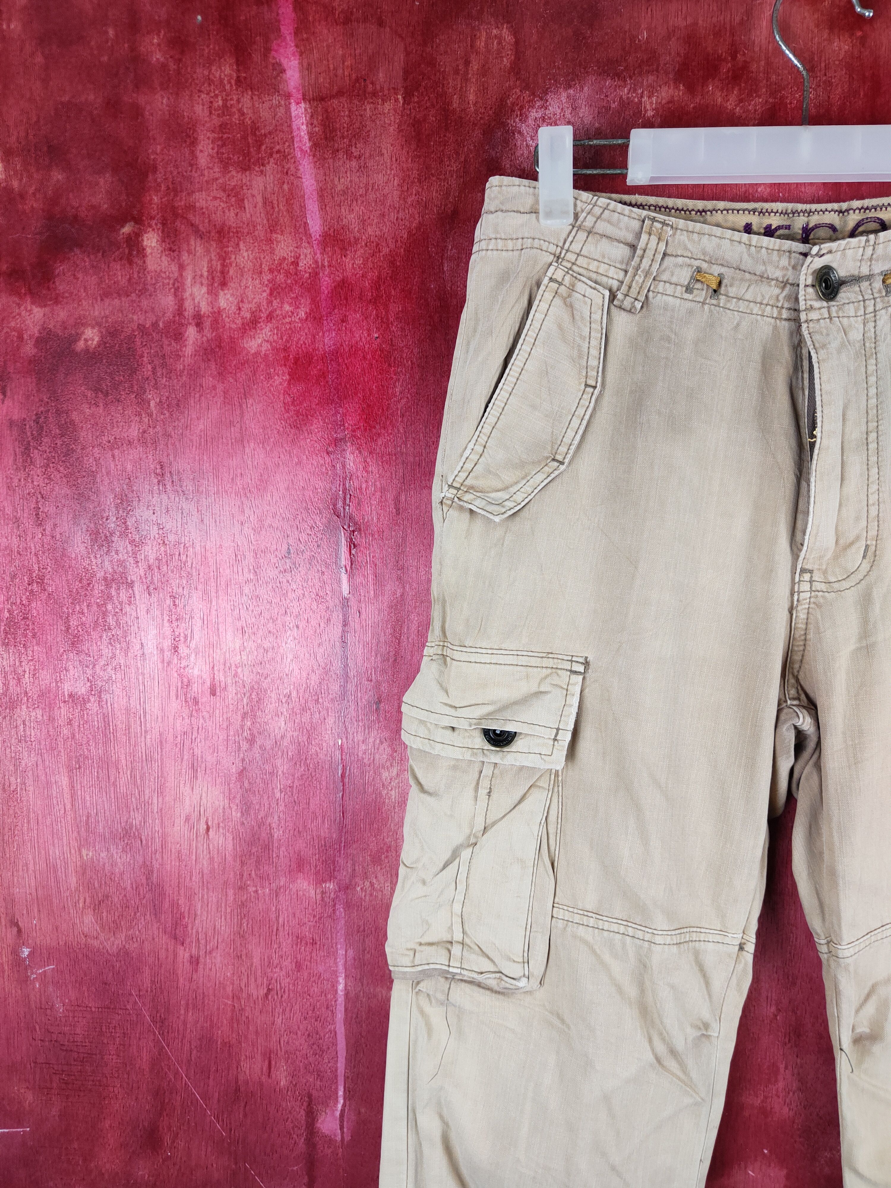 Japanese Brand Ikka Brown Multipocket Tactical Cargo Pants #S2227 Size US 31 - 3 Thumbnail