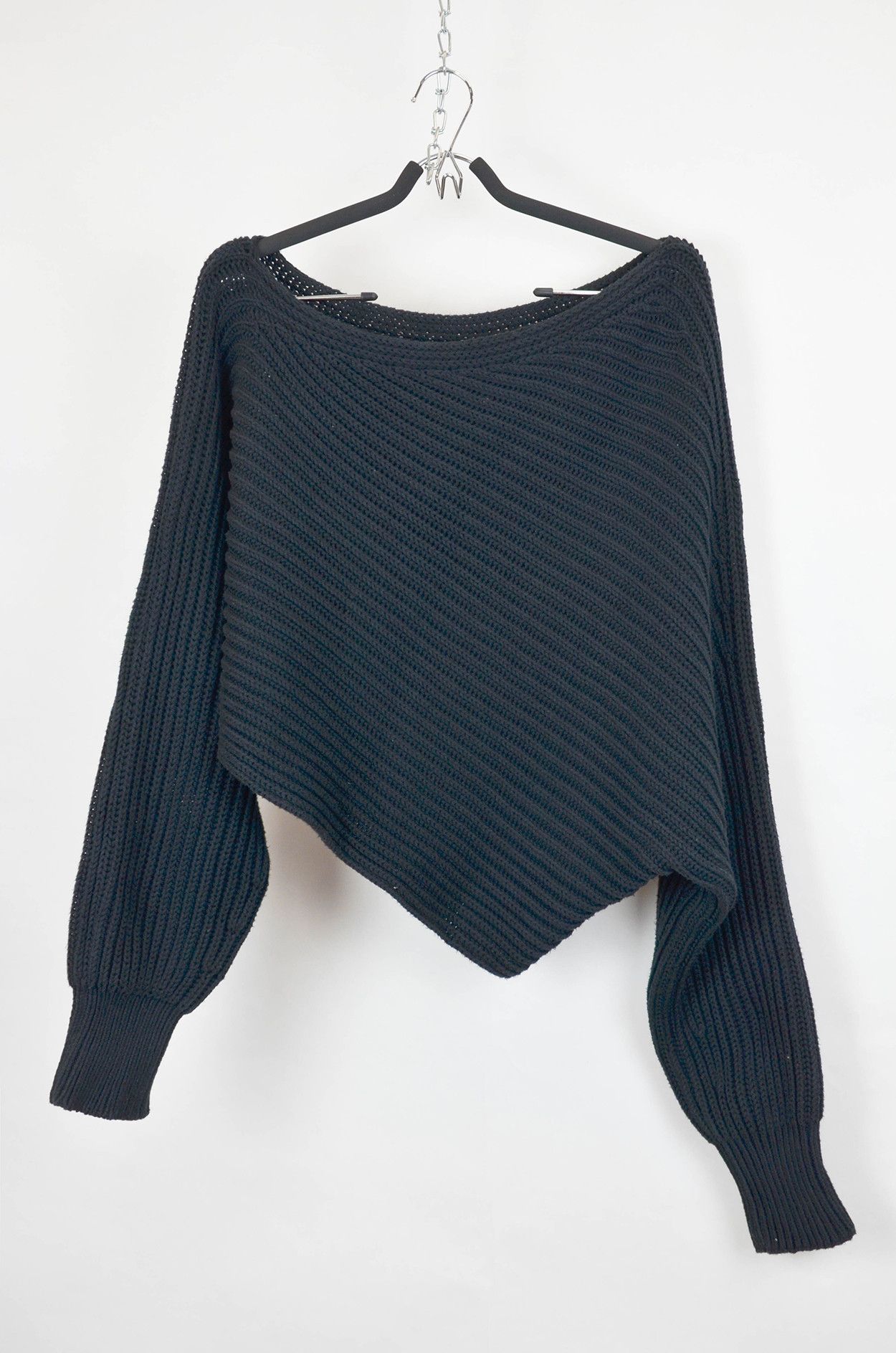 image of Alexander Wang Asymmetrical Sweater in Black, Women's (Size Medium)