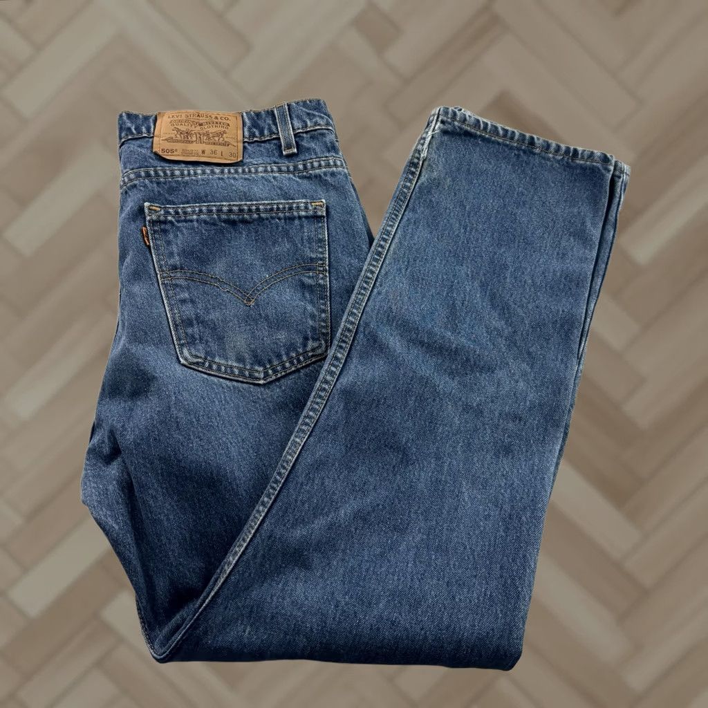 Levi's VINTAGE Levi's 505 Orange Tab Straight Jeans Denim Blue 36x30 Mens Regular 90s Size US 36 / EU 52 - 1 Thumbnail