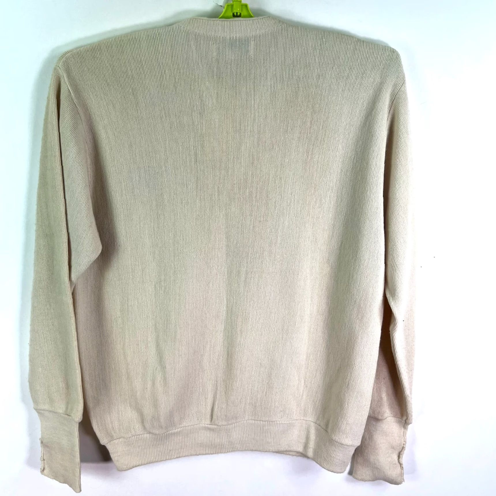 Izod VINTAGE IZOD Cardigan Sweater Mens L Ivory Acrylic V-Neck Button Knit All Seasons USA Size US L / EU 52-54 / 3 - 7 Thumbnail