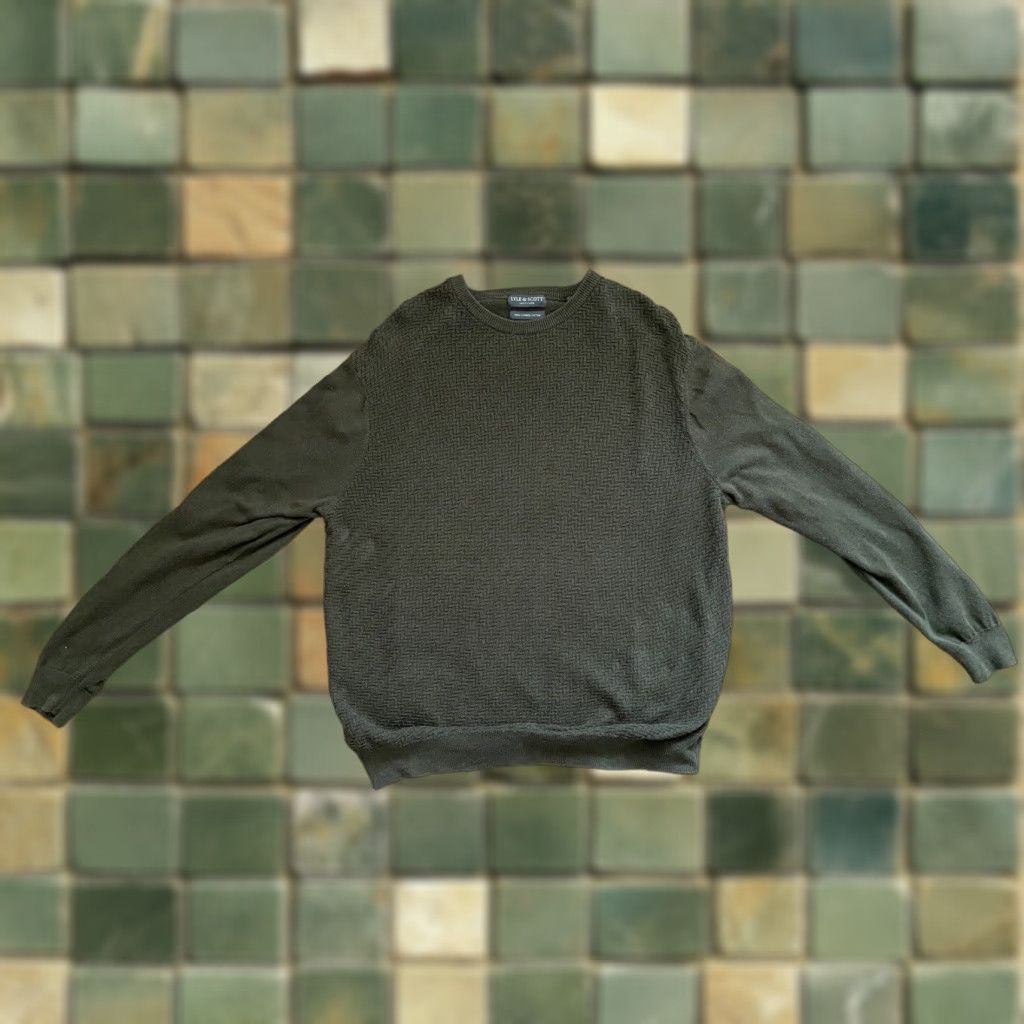 Lyle & Scott Lyle & Scott Scotland Mens Green Long Sleeve Pullover Sweater 100% Cotton Sz L Size US L / EU 52-54 / 3 - 1 Thumbnail