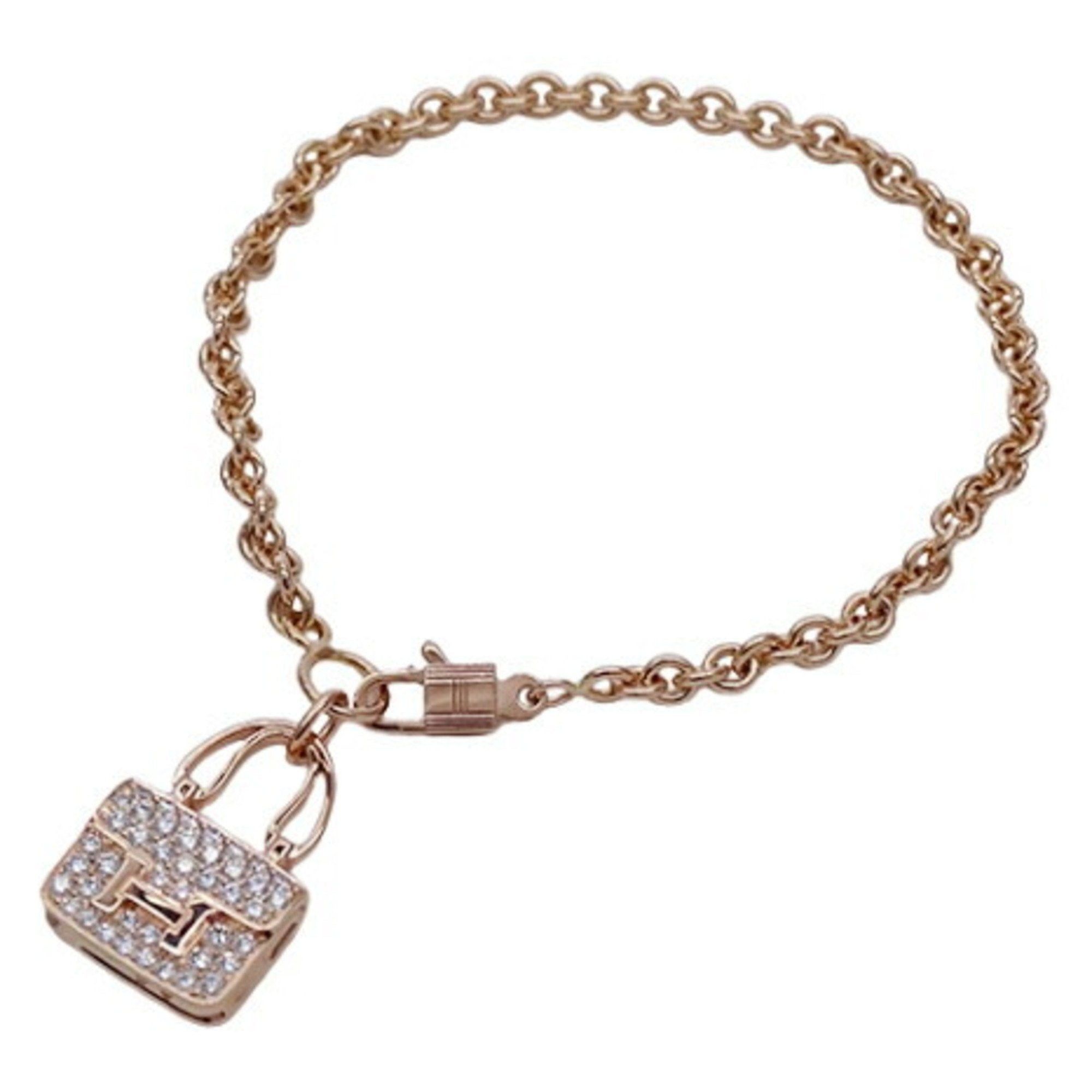 image of Hermes Bracelet For Women 750Pg Diamond Pink Gold Amulet Constance Sh Polished