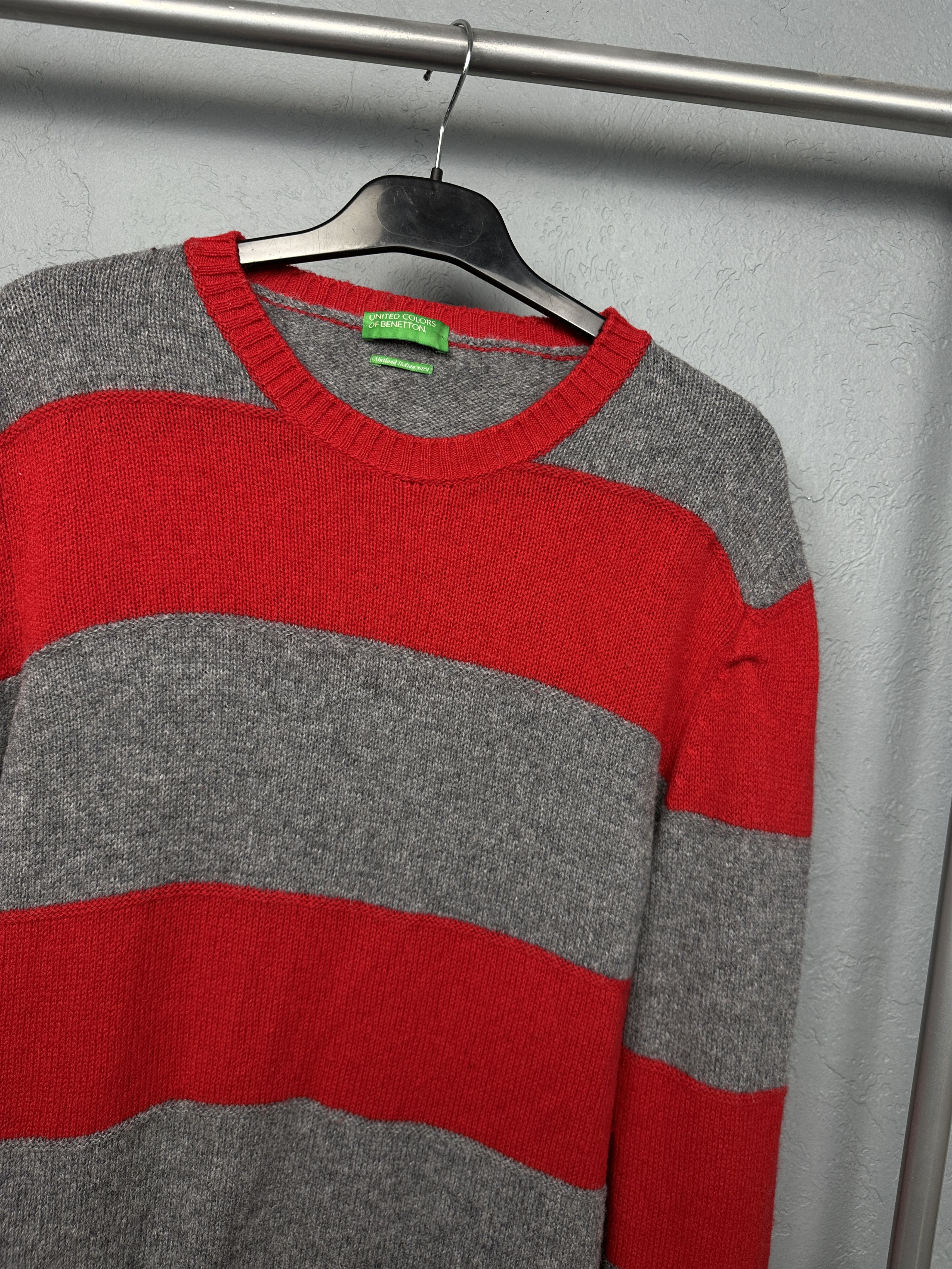 Benetton United Colours of Benetton Vintage Mens Wool Knit Sweater Size US L / EU 52-54 / 3 - 2 Thumbnail