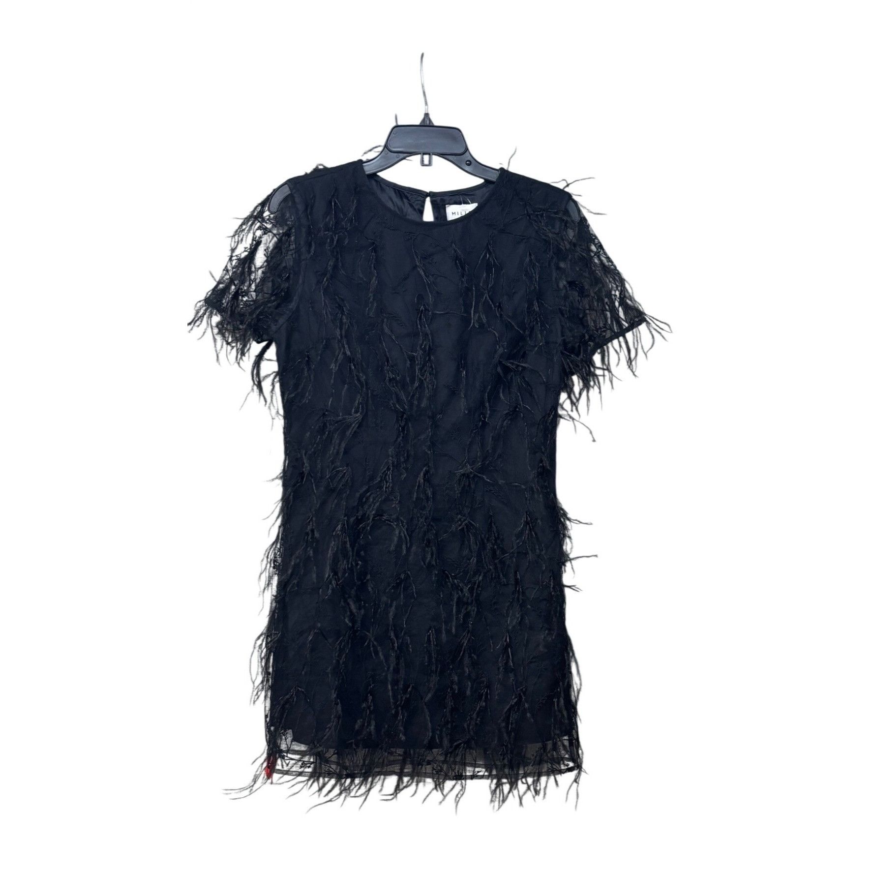 MILLY Milly Rana Feather Shift Mini Cocktail dress, Black, Sz. 4 Size S / US 4 / IT 40 - 19 Thumbnail