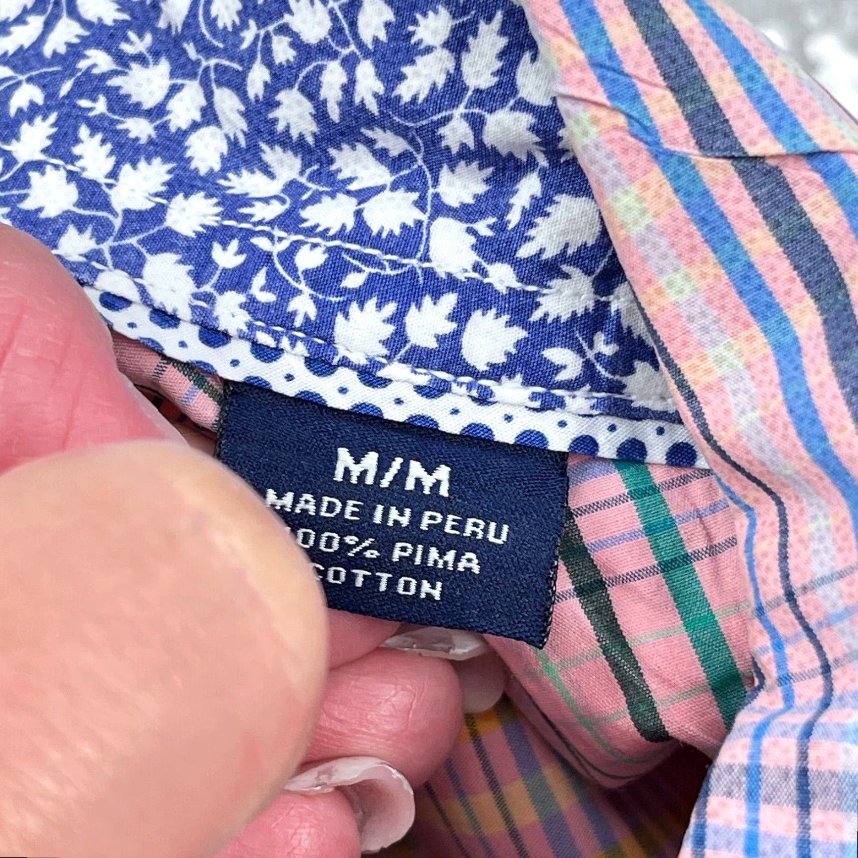 Tommy Bahama Tommy Bahama Shirt Men Medium Pink Plaid Button-Up Casual Beach Classic Size 40R - 7 Thumbnail