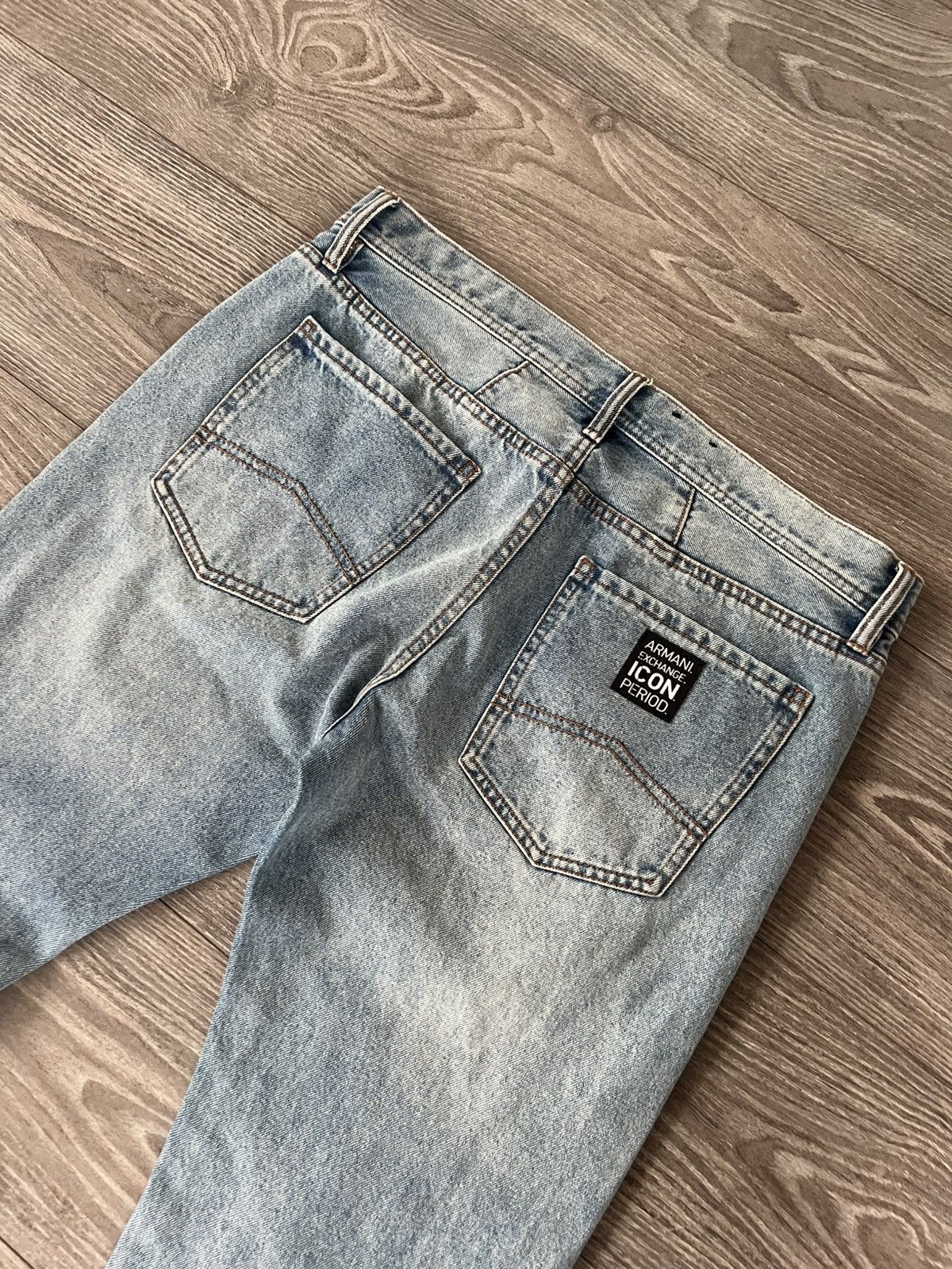 Armani Exchange × Designer ‼️Armani Excange J13 Icon Period Box Logo Denim Jeans‼️ Size US 33 - 8 Thumbnail