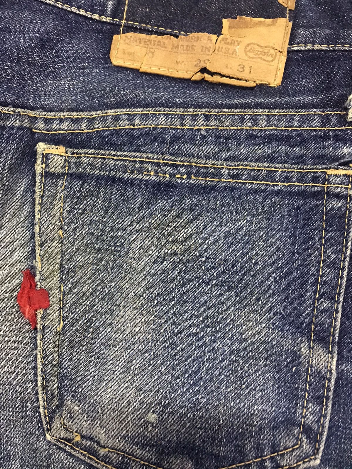 Vintage 🔥🔥Vtg 70s Big John Half Selvedge Rare Distressed Talon Jeans Size US 29 - 12 Thumbnail