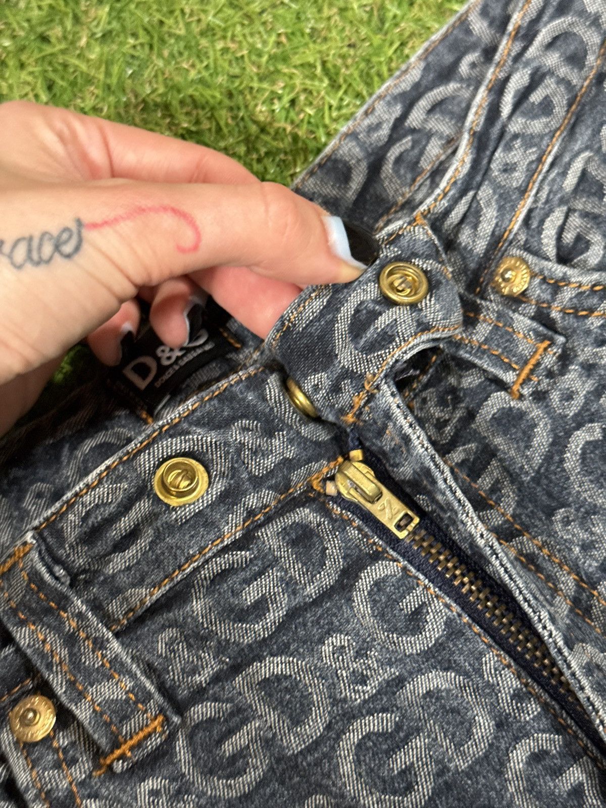 Dolce & Gabbana Dolce & Gabbana D&G Monogram Denim Jeans Vintage 29 Size 29" - 6 Thumbnail