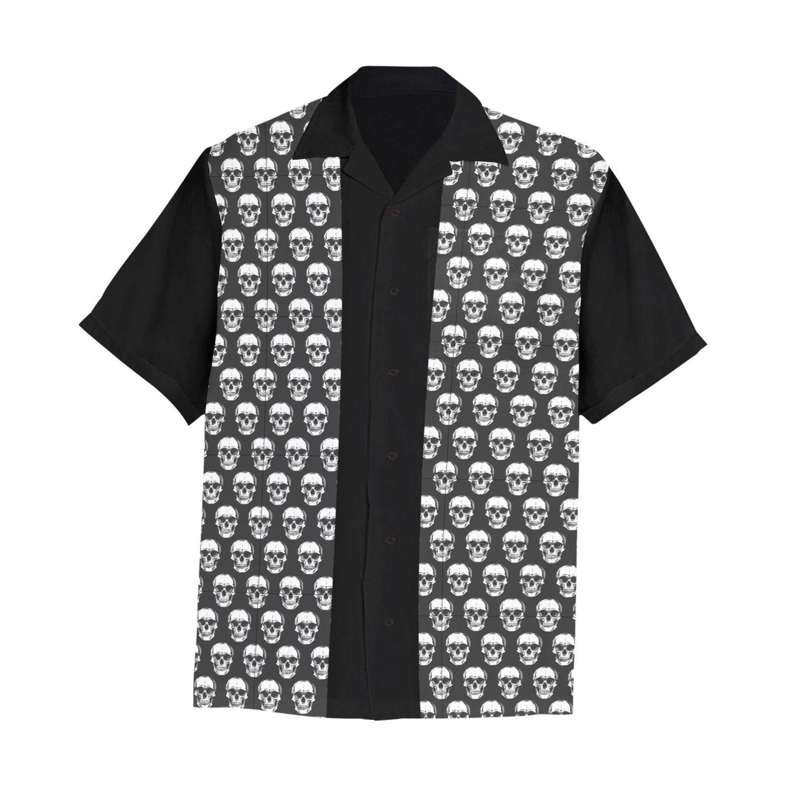 Skulls Retro Vintage Inspired Button Up XXL
