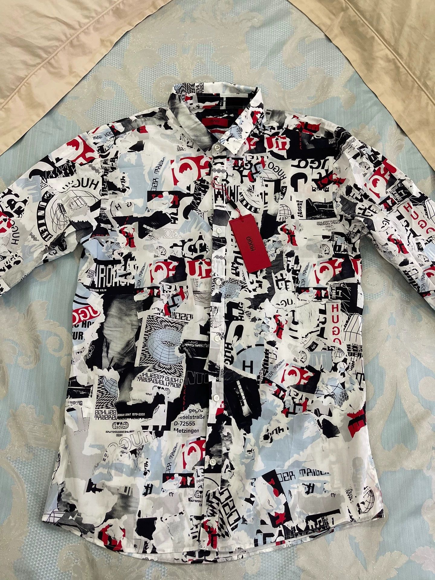 Hugo Boss BOSS Printed Cotton Shirt L New With Tags Size US L / EU 52-54 / 3 - 1 Thumbnail