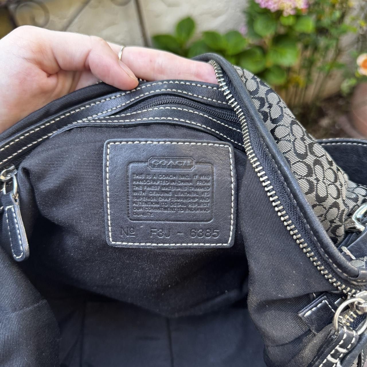 Coach Y2K Black Coach Monogramed Slouchy Hobo Bag Size ONE SIZE - 7 Thumbnail