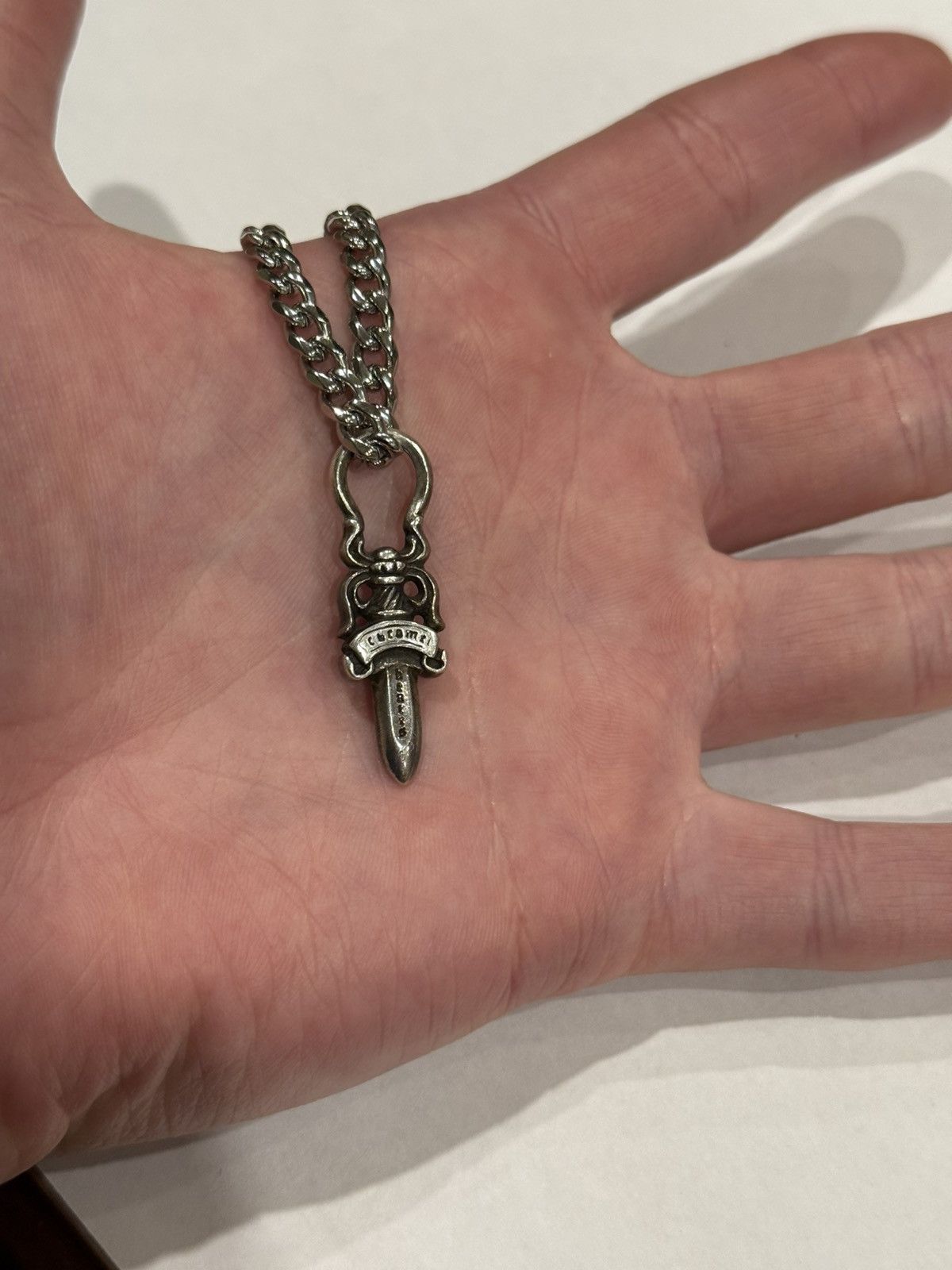Chrome Hearts Chrome Hearts Dagger Pendant Cuban Link Chain Necklace 925 Size ONE SIZE - 1 Thumbnail