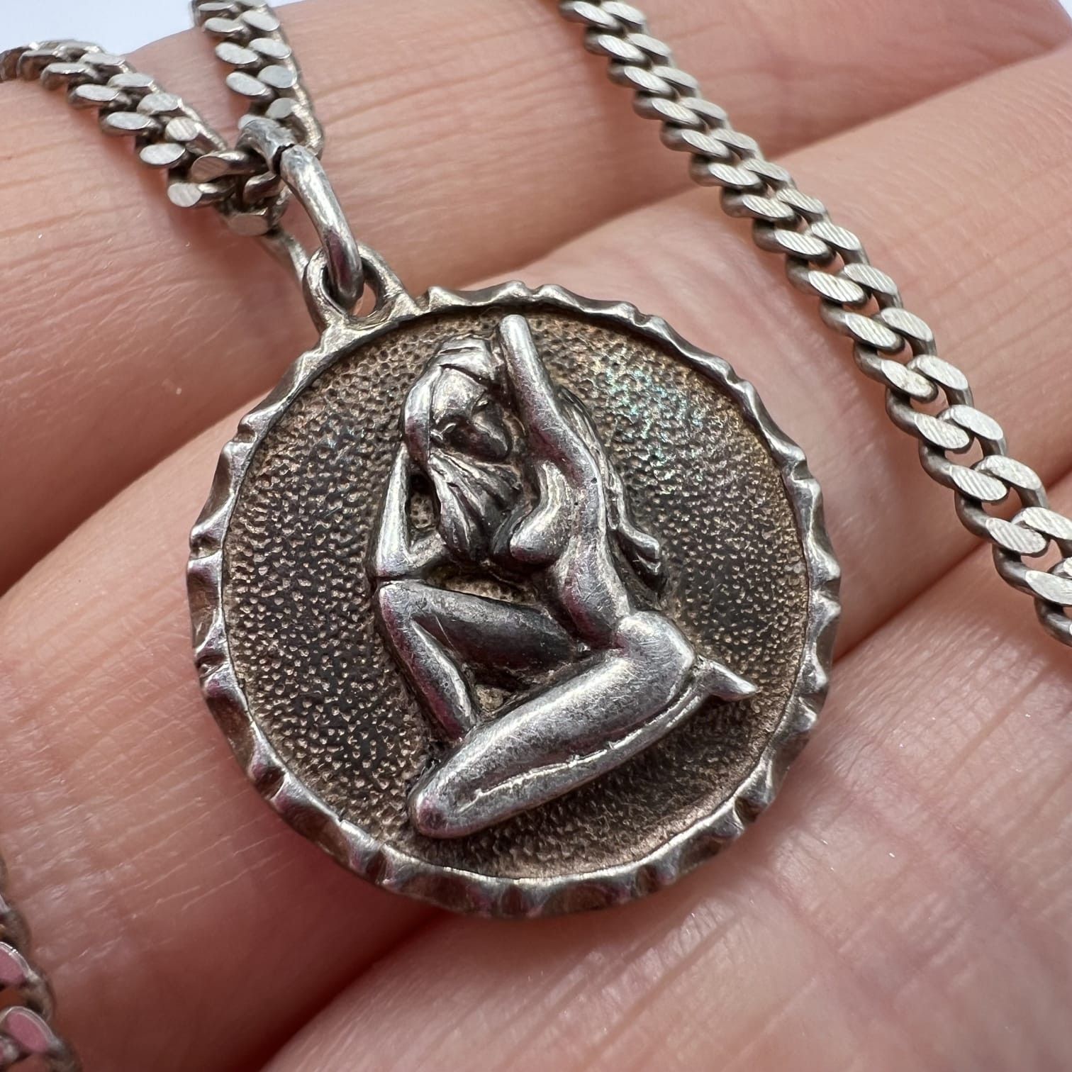 Sterling Silver Vintage Solid 925 Sterling Silver Necklace Pendant 9.52g Size ONE SIZE - 7 Thumbnail