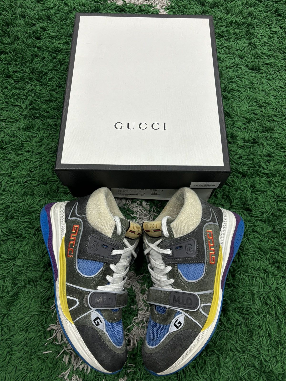 Gucci Gucci suede sneakers mid grey blue Size US 9 / EU 42 - 1 Thumbnail