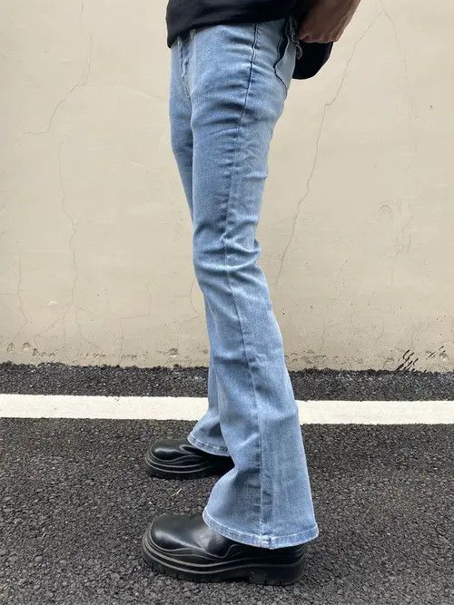 Jean faded washed yuppie flared jeans Size US 30 / EU 46 - 4 Thumbnail