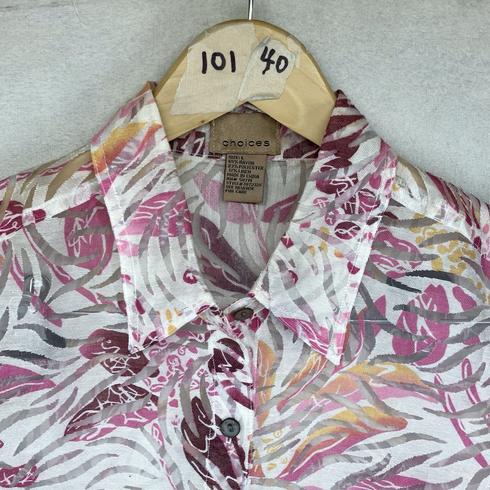 Vintage VINTAGE Choices Women's Blouse Tunic Shirt Girls? Size L / US 10 / IT 46 - 4 Thumbnail