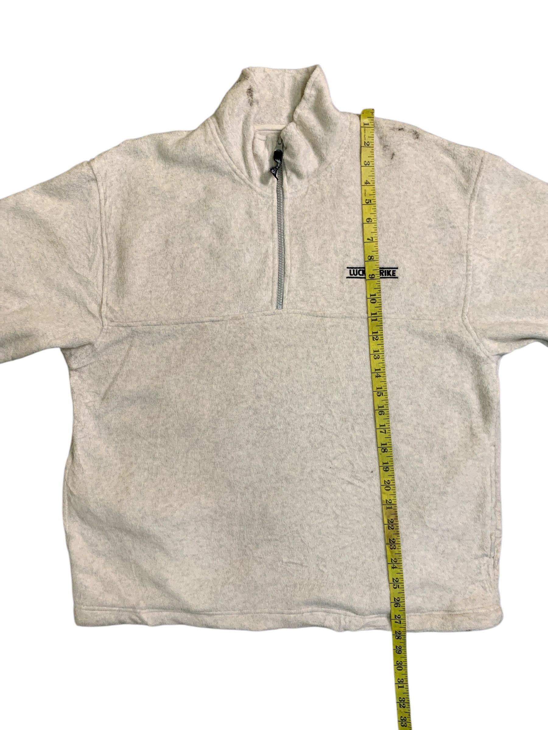 Japanese Brand × Vintage Rare Design Vintage Lucky Strike Half Zipper Fleece Sweater Size US M / EU 48-50 / 2 - 10 Thumbnail