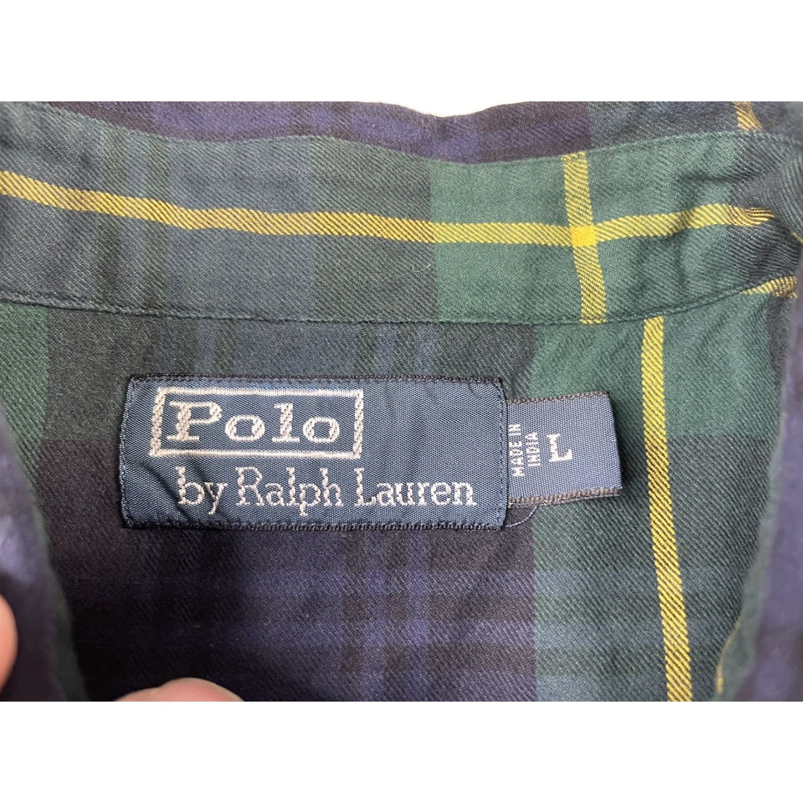 Polo Ralph Lauren Polo Ralph Lauren Mens Plaid Long Sleeve Button-Down Shirt Tab Collar Epaulets Size US L / EU 52-54 / 3 - 5 Thumbnail