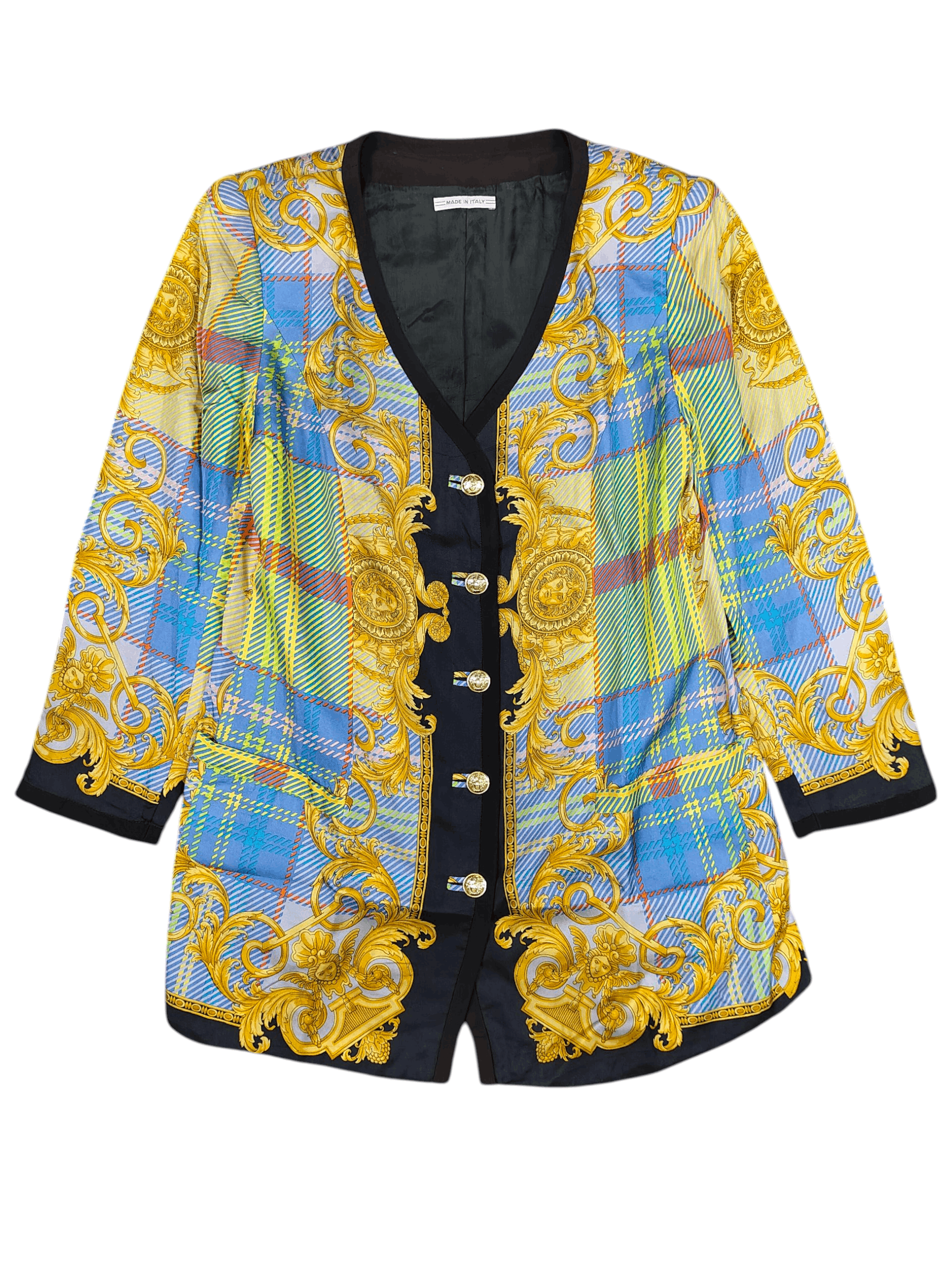 Versace ARCHIVE 📕80s Versatile by Gianni Versace Baroque Jacket Size L / US 10 / IT 46 - 1 Thumbnail