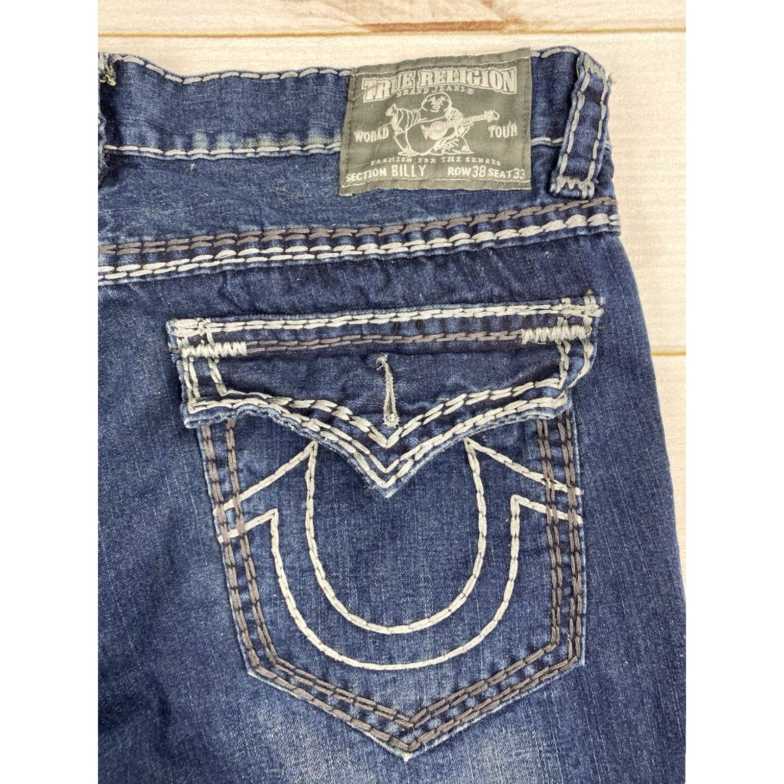 True Religion True Religion Billy Jeans 38 Dark Distressed Straight USA Denim Cotton Regular 5-Pocket Mens Jeans Billy USA Shirt? Size US 38 / EU 54 - 8 Thumbnail